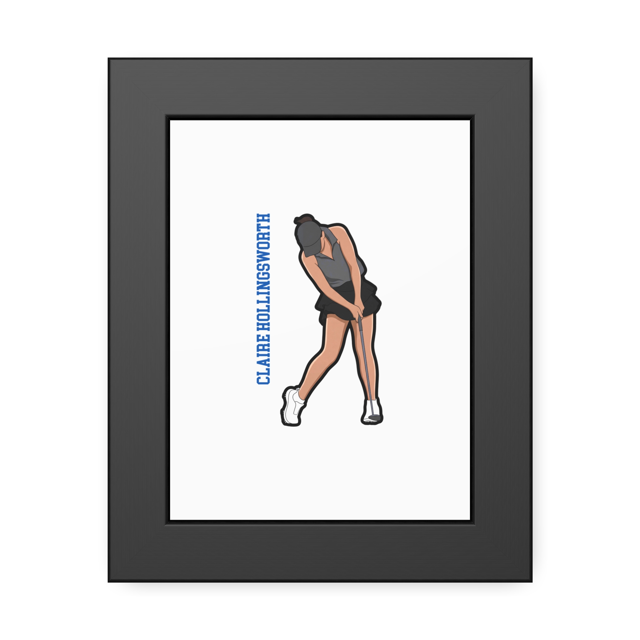Framed Poster — character_name_vertical in Black