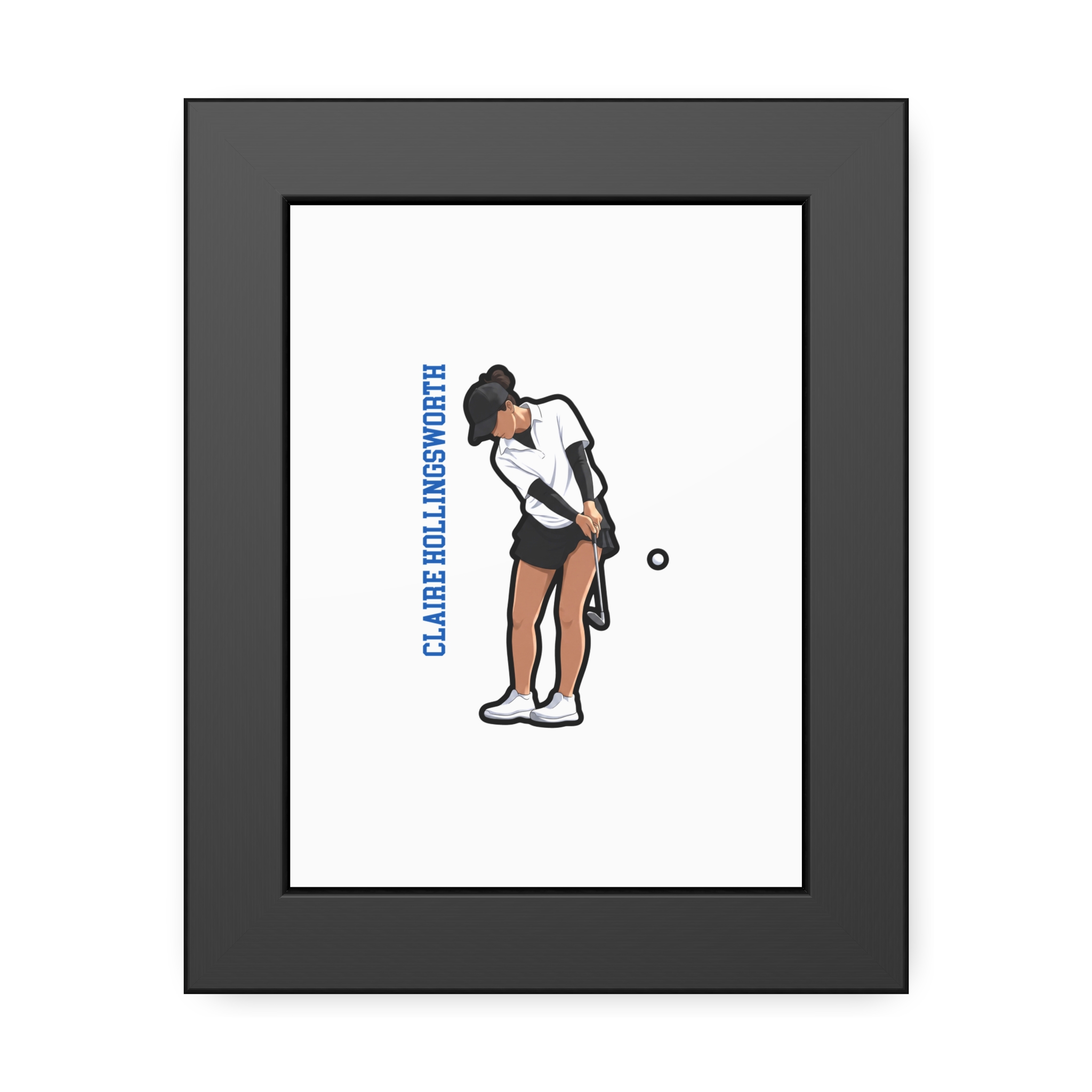 Framed Poster — character_name_vertical in Black