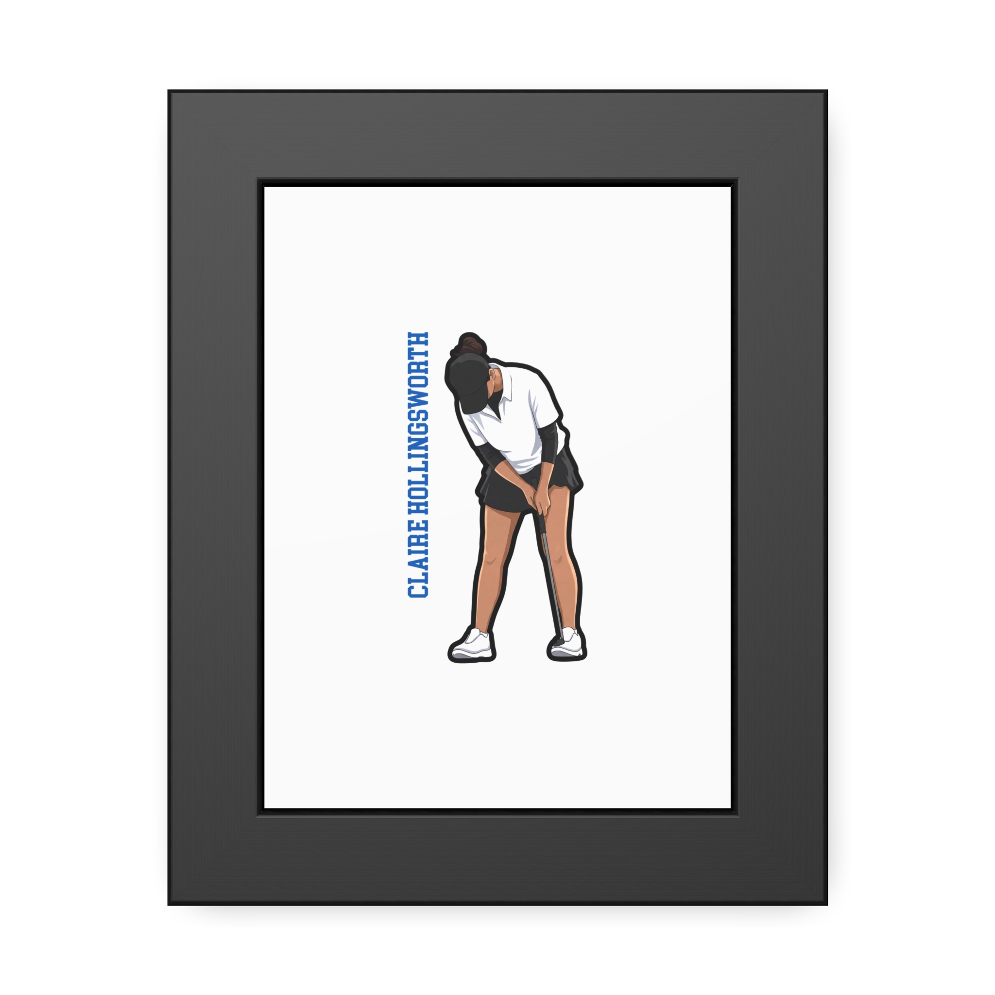 Framed Poster — character_name_vertical in Black