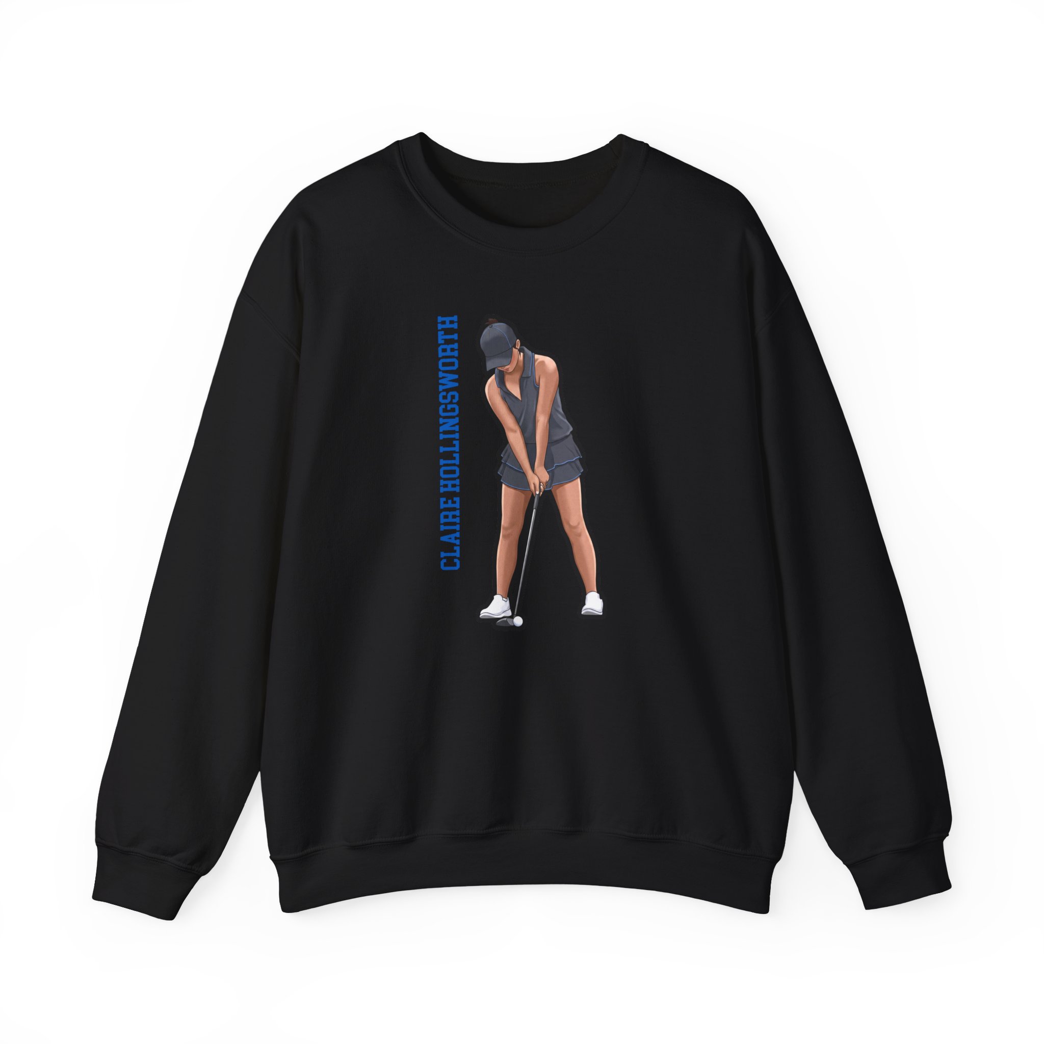 Crewneck Sweatshirt — character_name_vertical in Black
