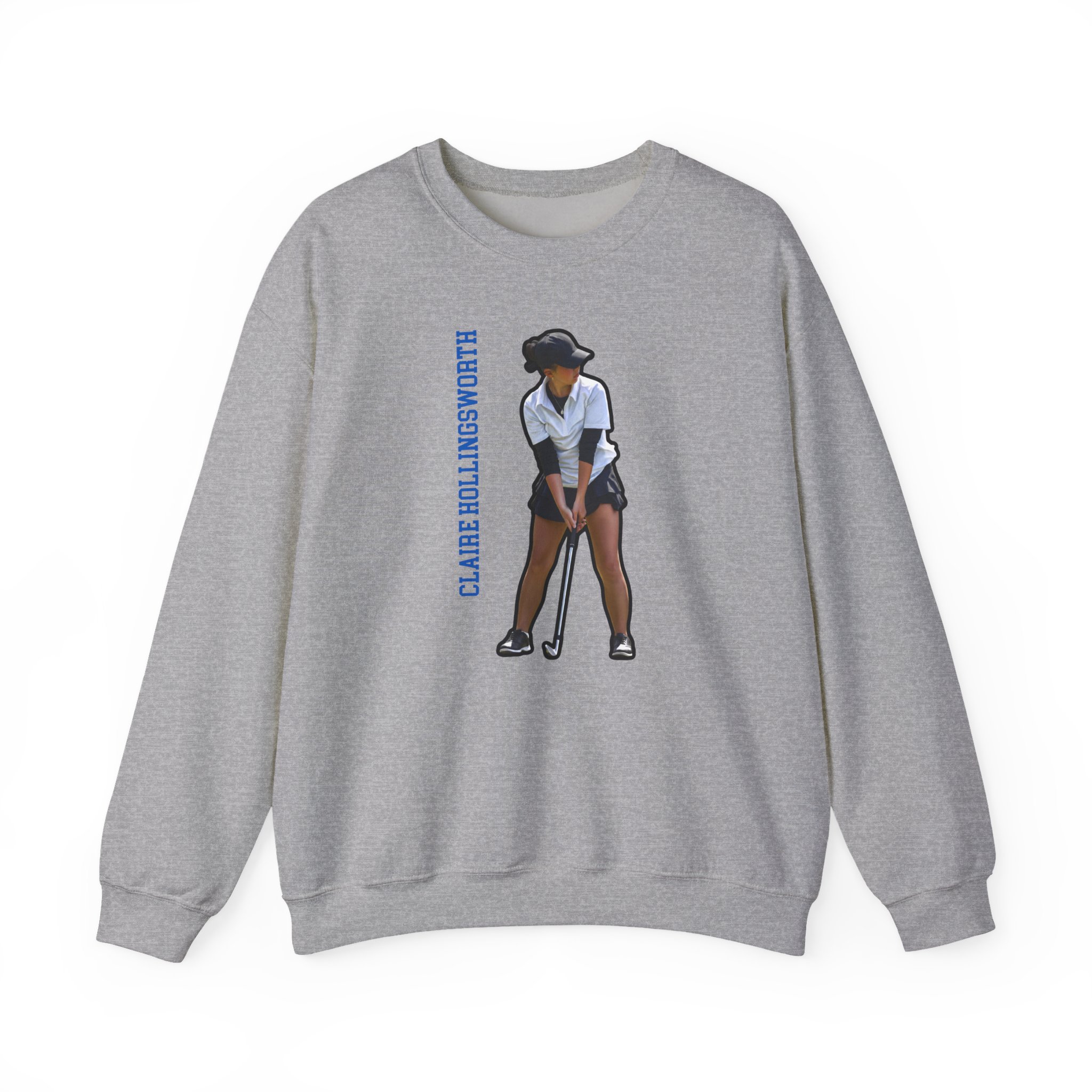 Crewneck Sweatshirt — character_name_vertical in Grey