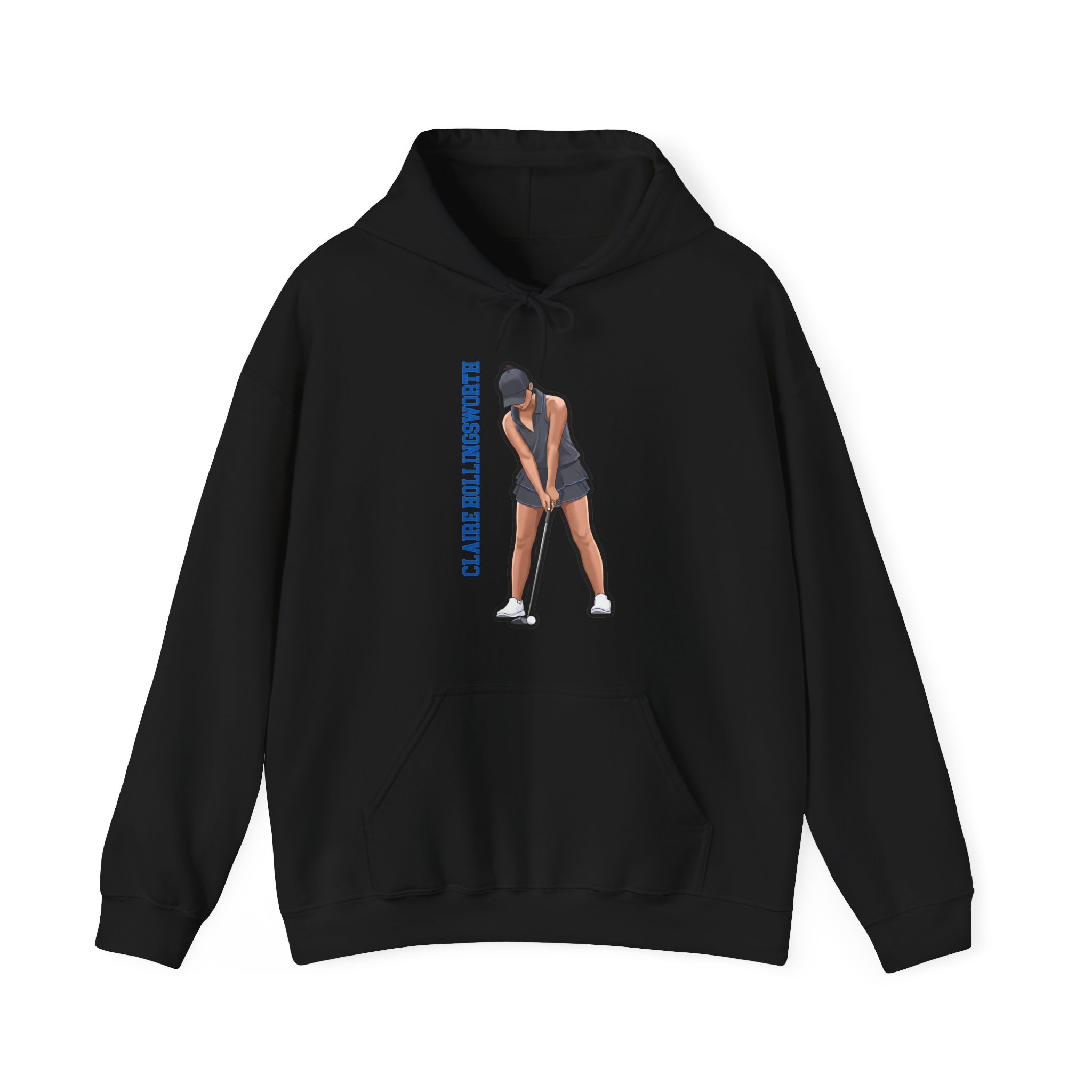 Hoodie — character_name_vertical in Black