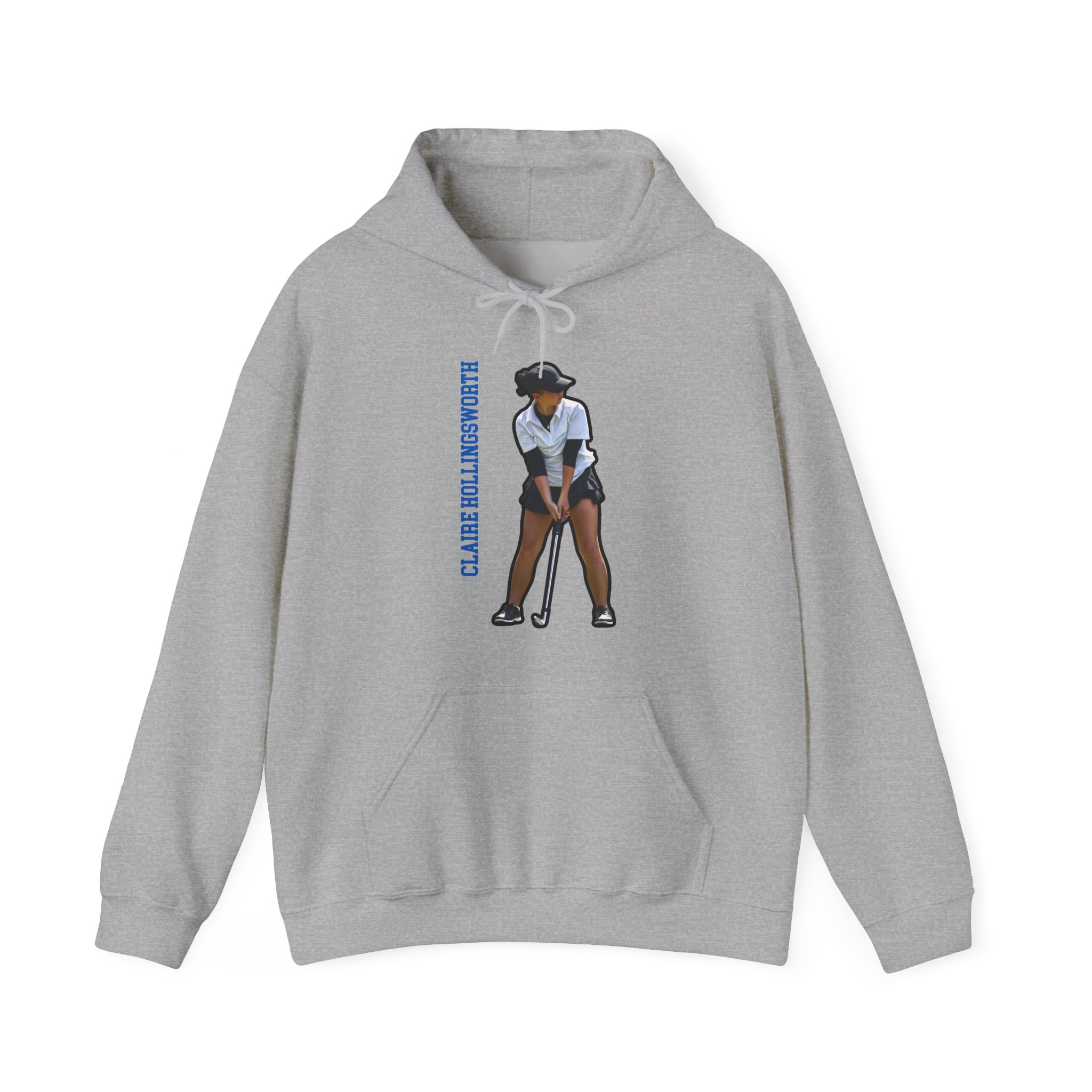 Hoodie — character_name_vertical in Grey