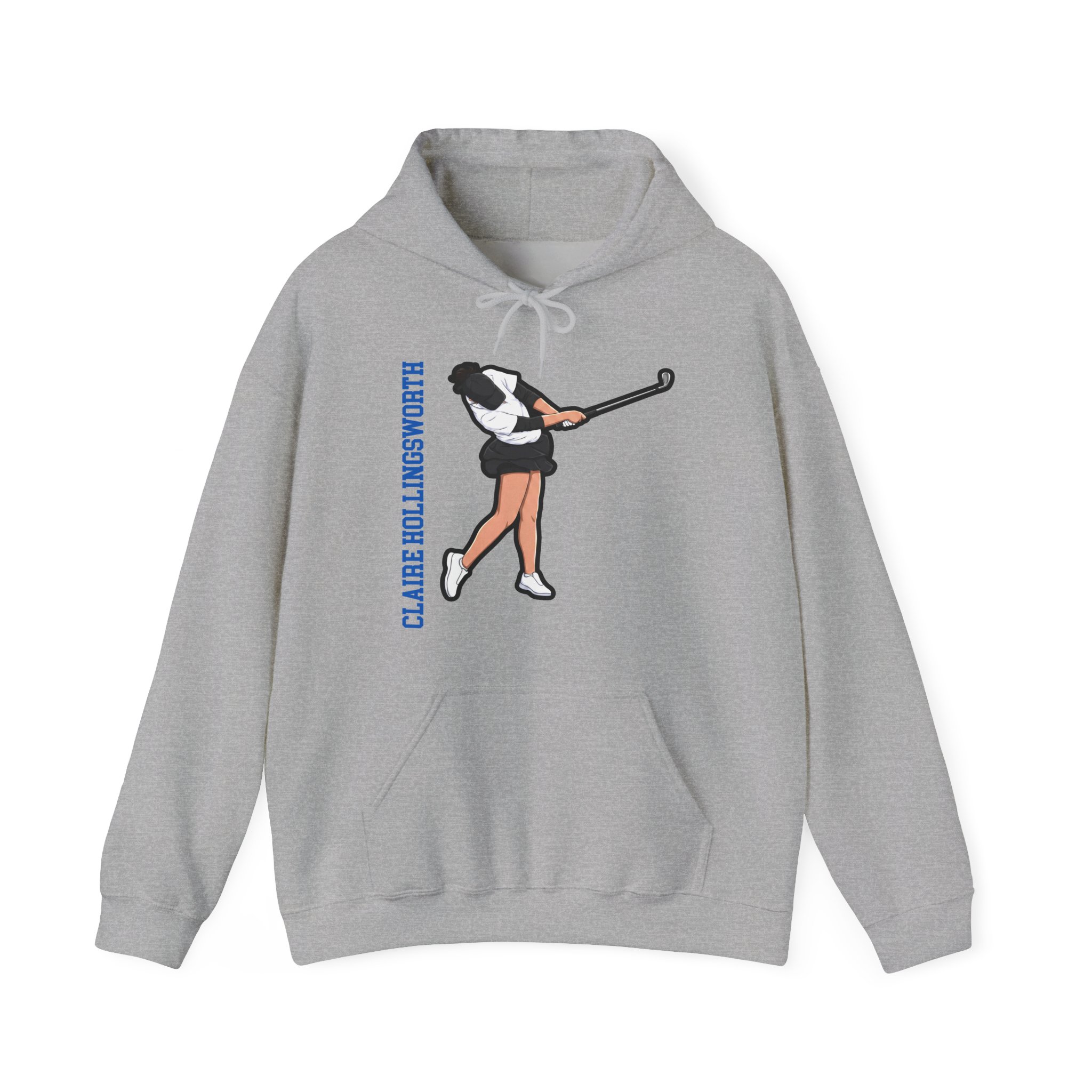 Hoodie — character_name_vertical in Grey