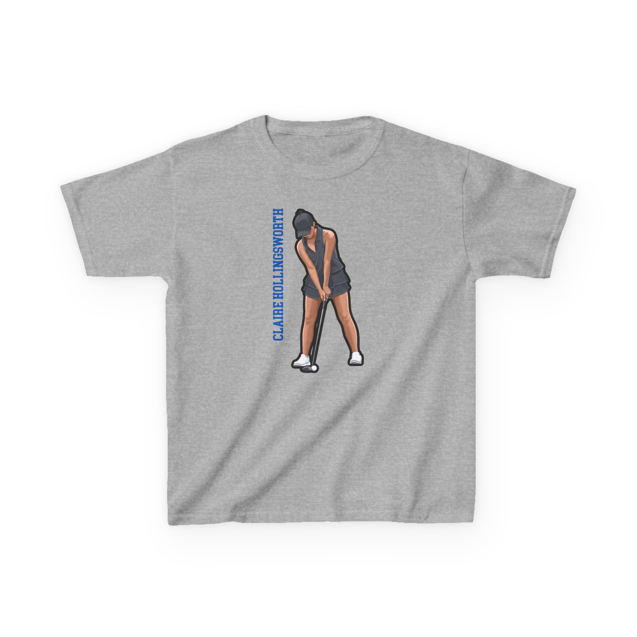 Youth Tee — character_name_vertical in Grey