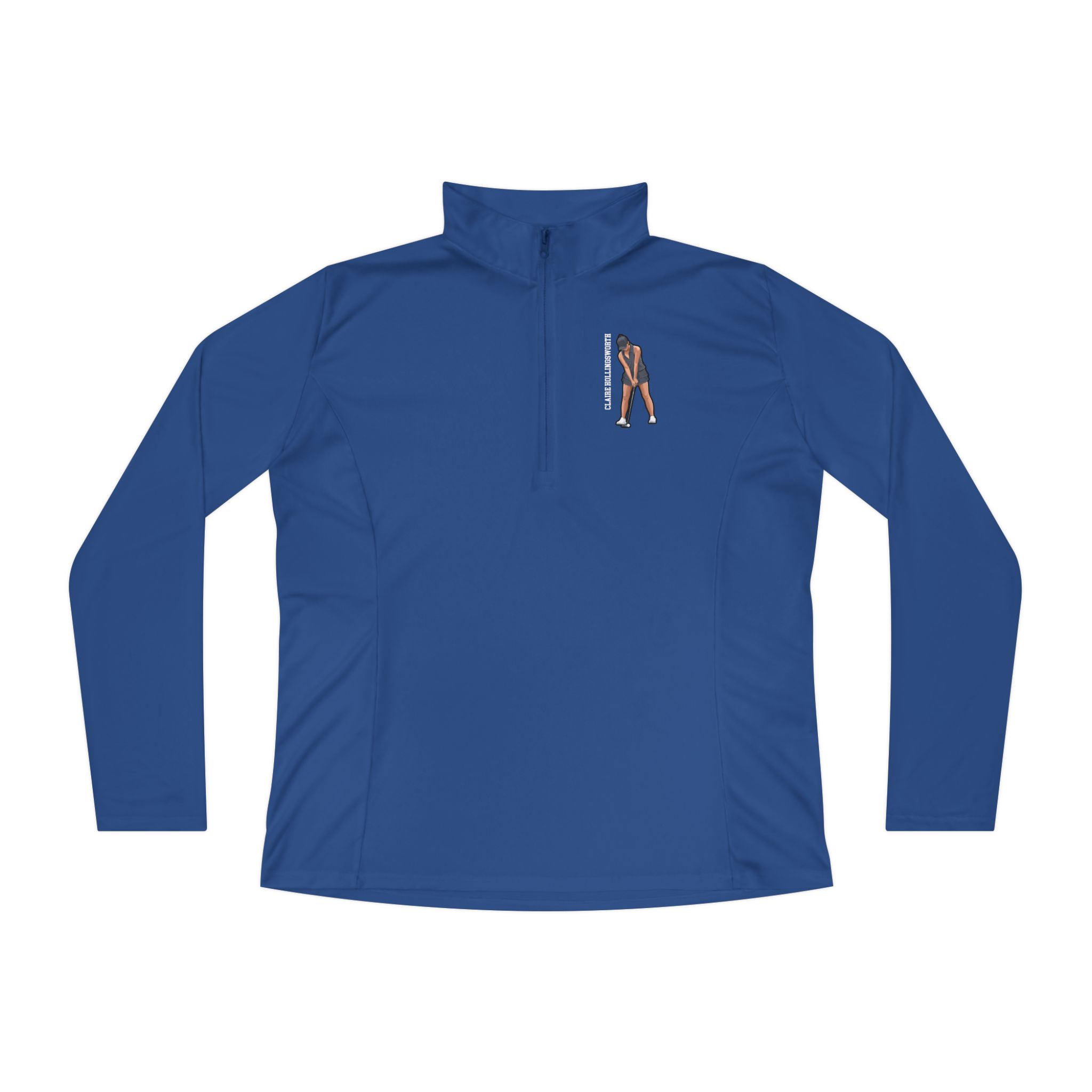 Women's Q-Zip Pullover — character_name_vertical in Royal