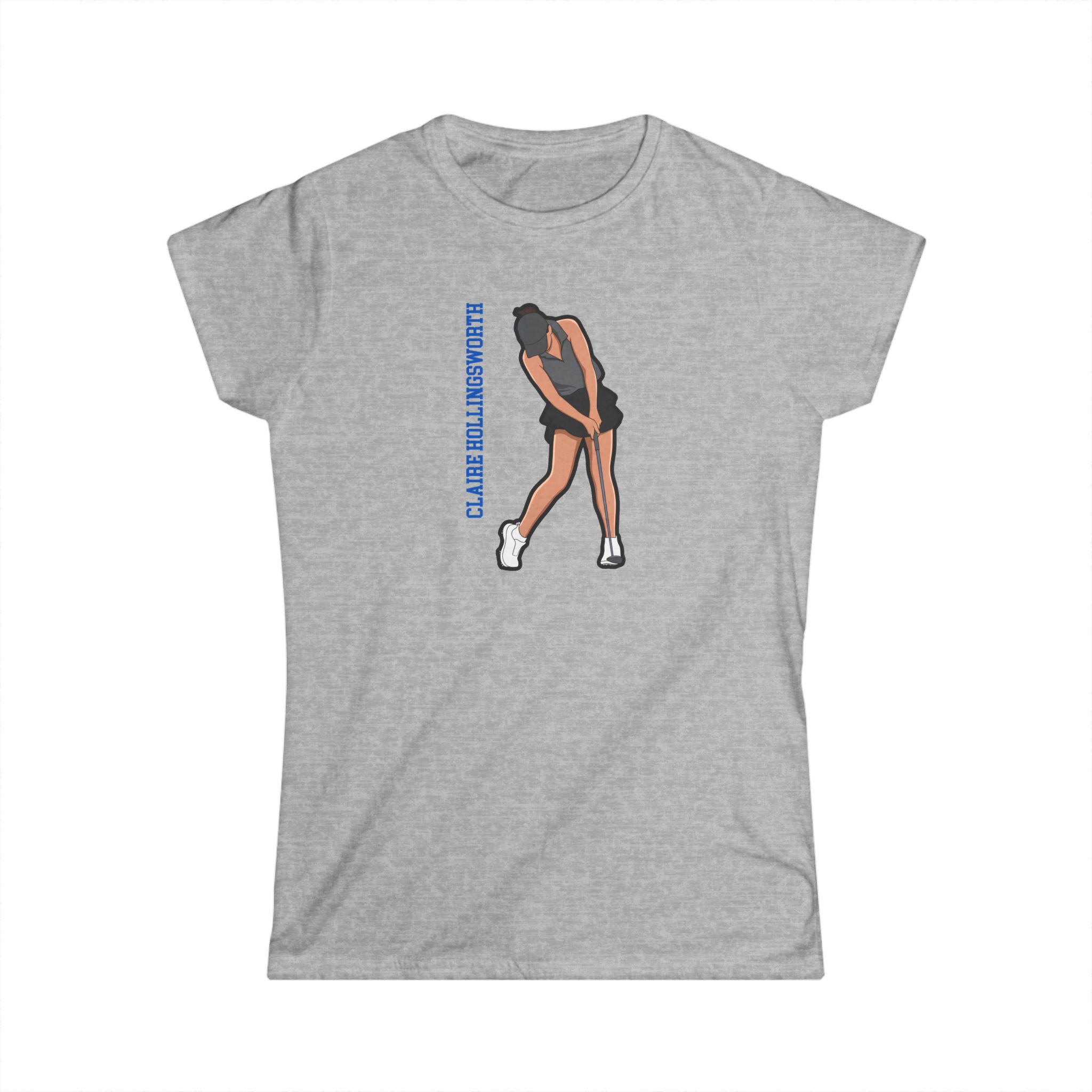 Women's Softstyle Tee — character_name_vertical in Grey