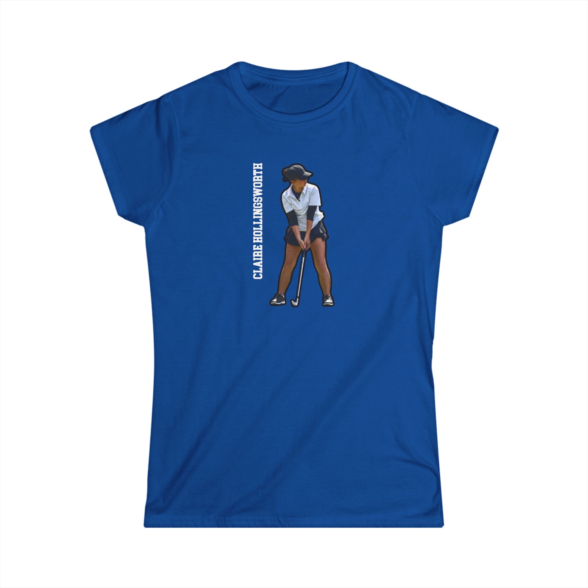 Women's Softstyle Tee — character_name_vertical in Royal