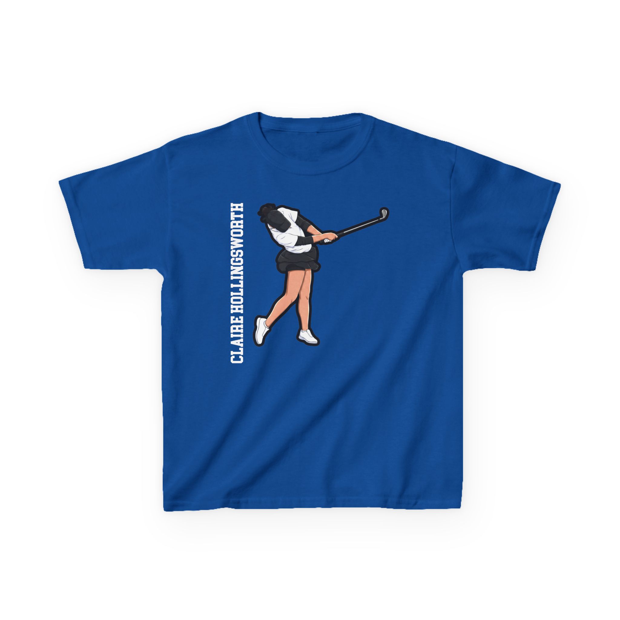 Youth Tee — character_name_vertical in Royal
