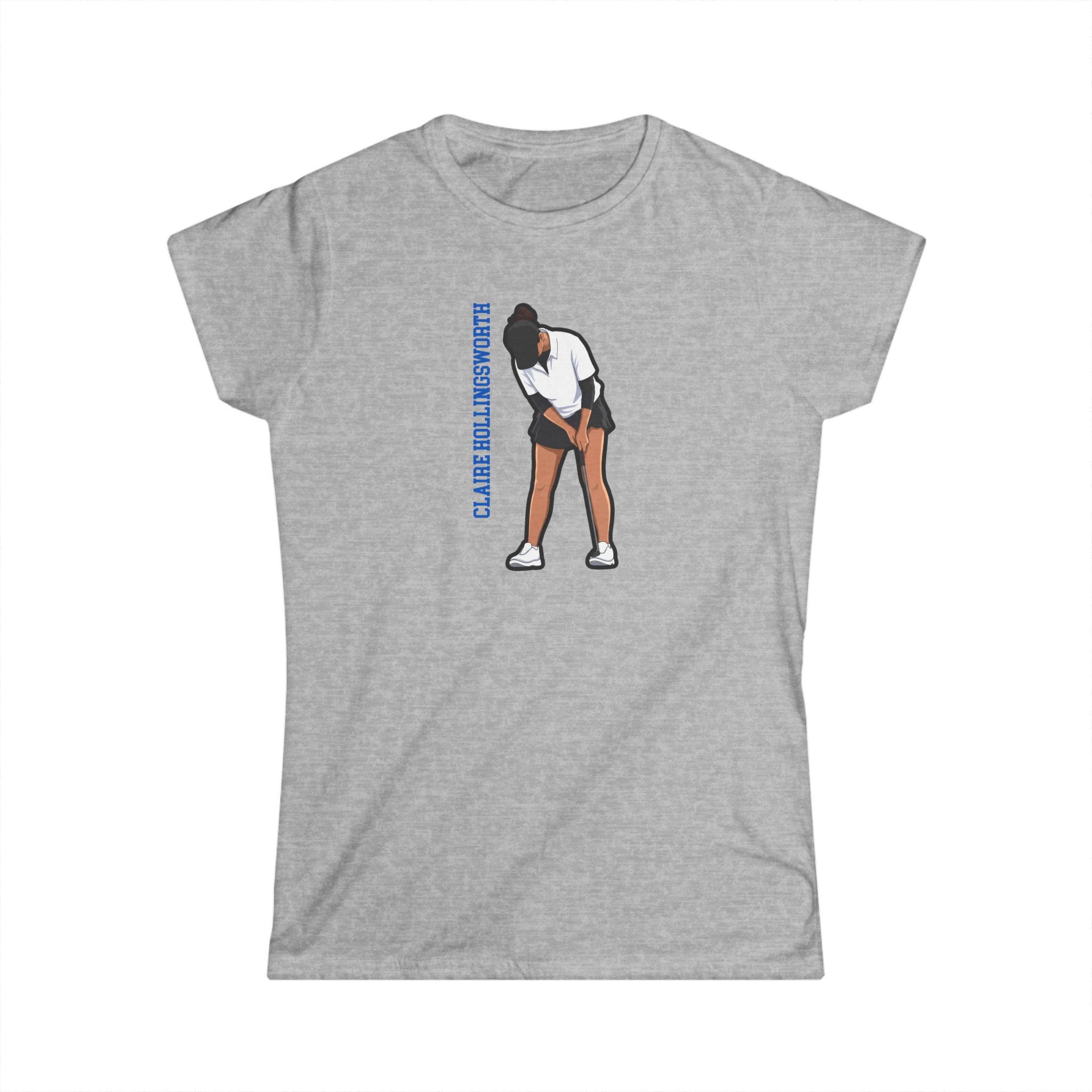 Women's Softstyle Tee — character_name_vertical in Grey