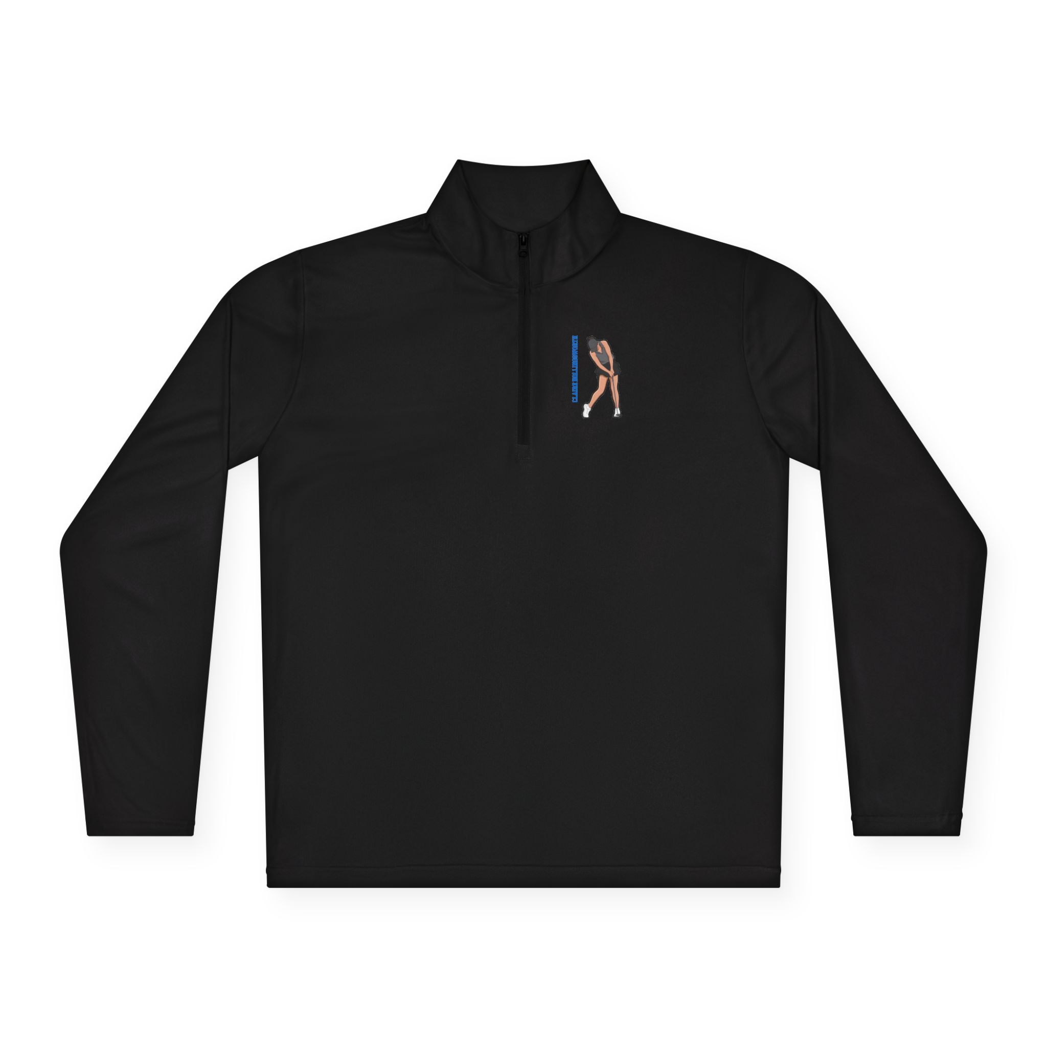 Q-Zip Pullover — character_name_vertical in Black