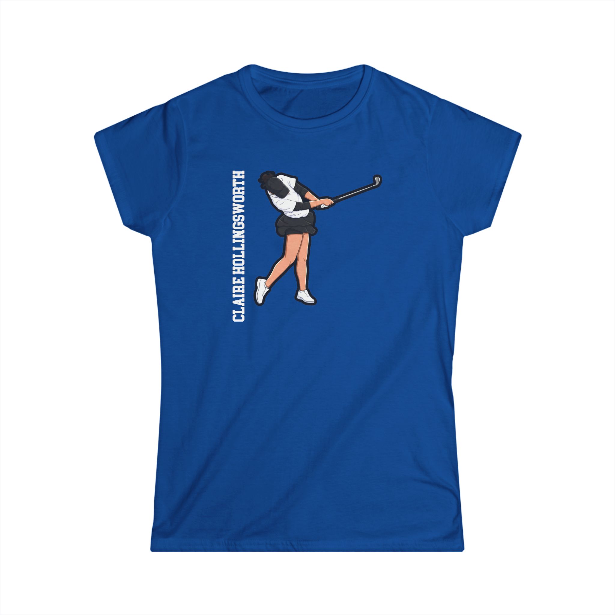 Women's Softstyle Tee — character_name_vertical in Royal