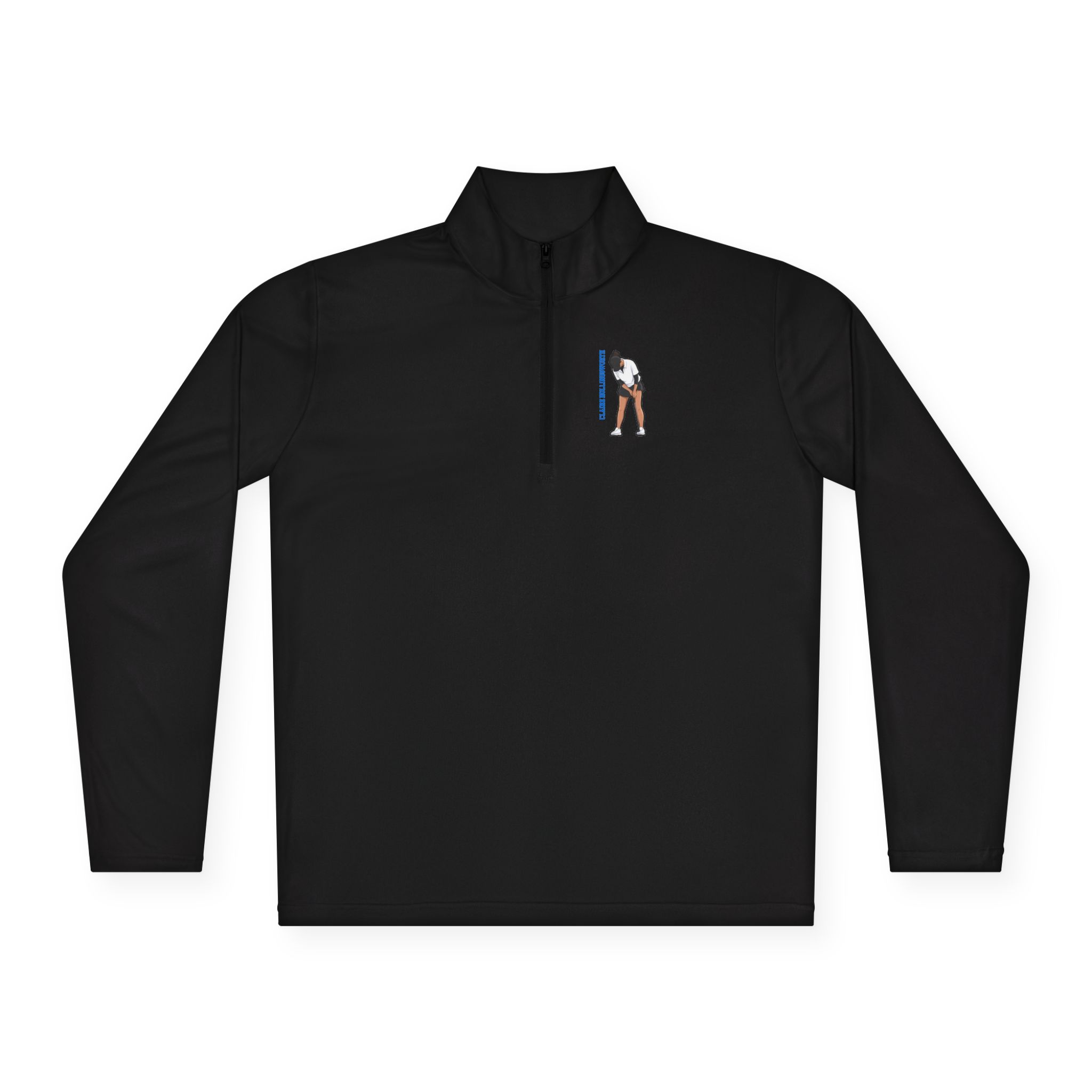 Q-Zip Pullover — character_name_vertical in Black