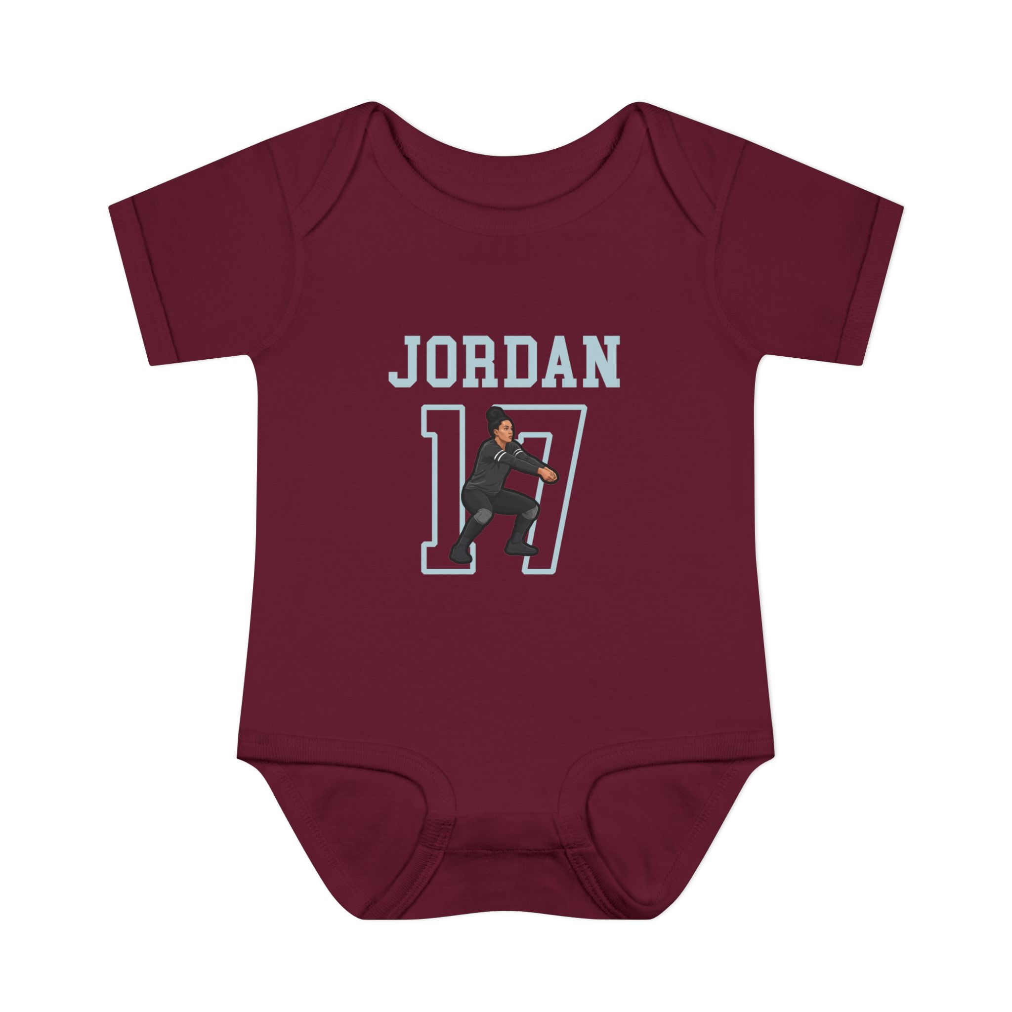 Baby Onesie — character_shirsey in Maroon
