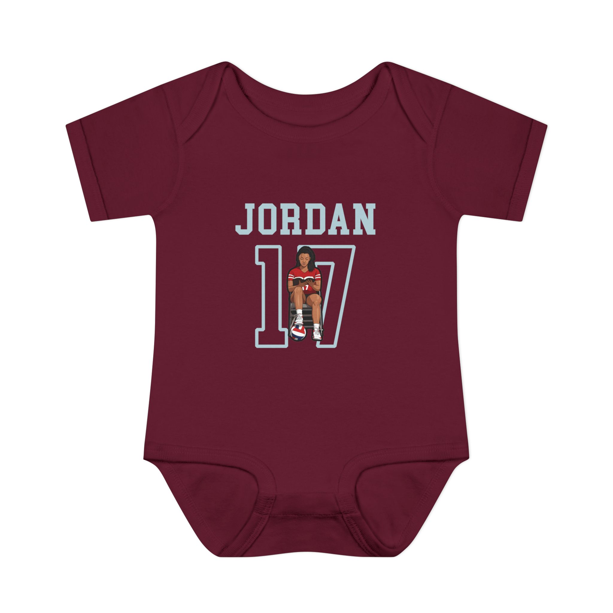 Baby Onesie — character_shirsey in Maroon