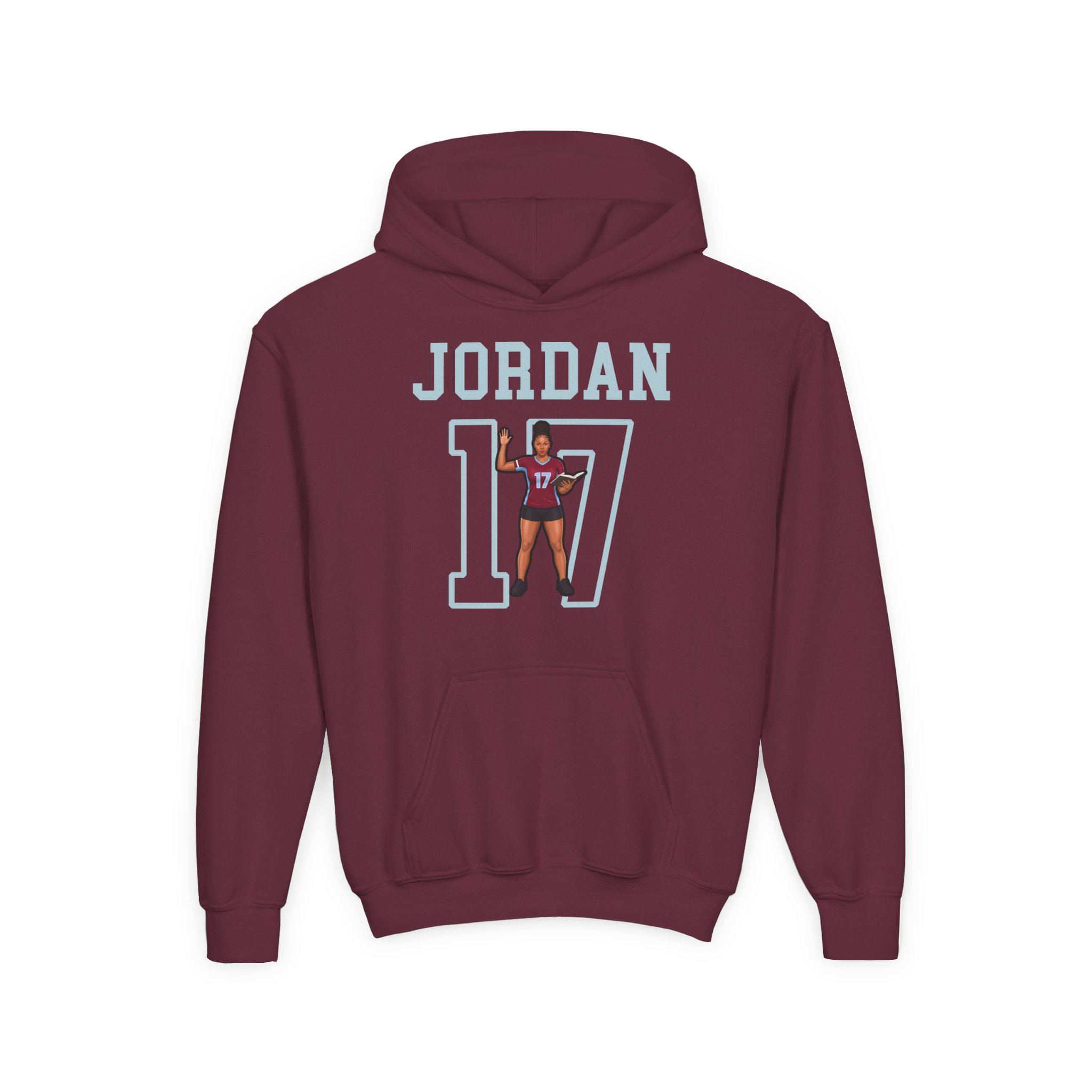 Youth Hoodie — character_shirsey in Maroon