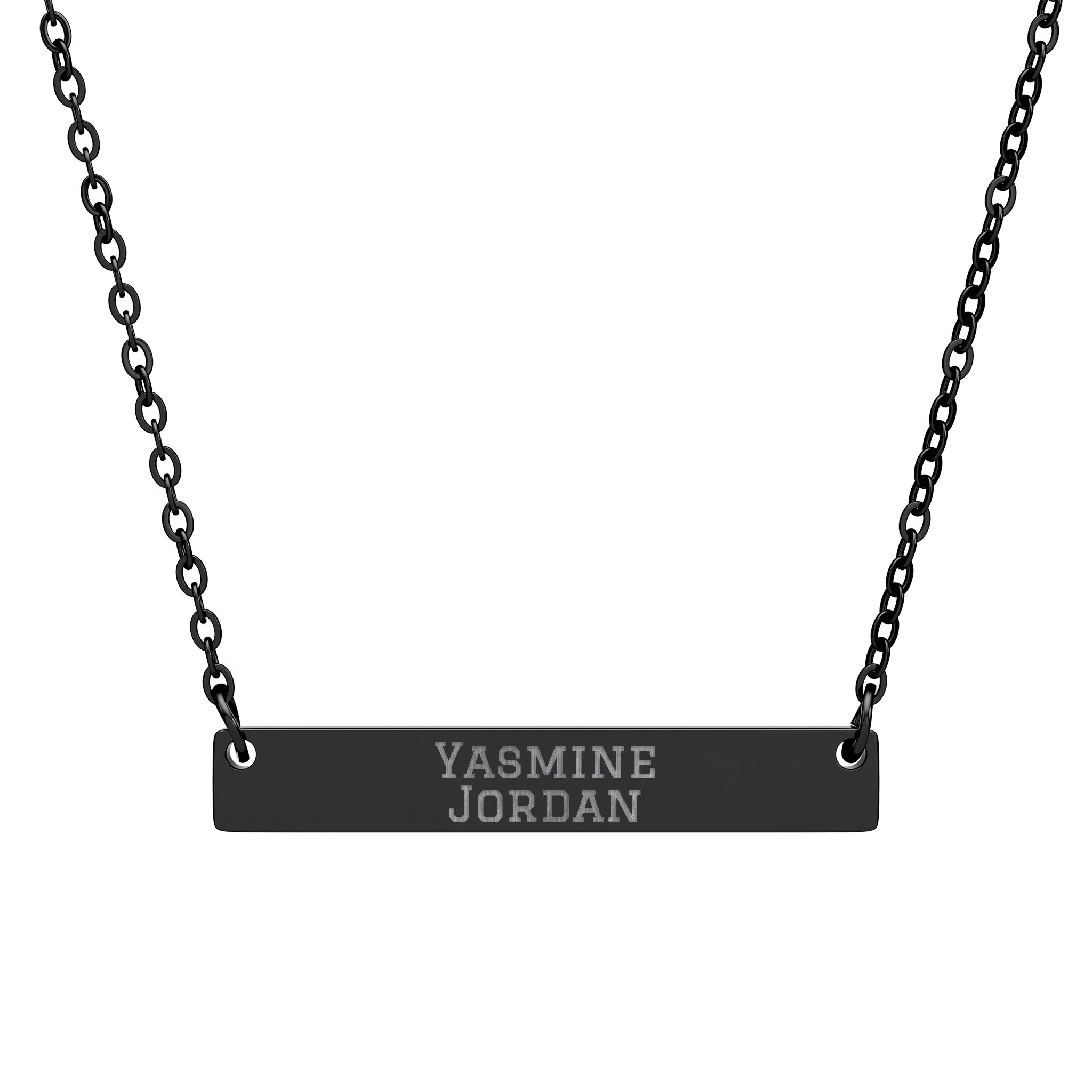Engraved Bar Necklace — Classic in Black