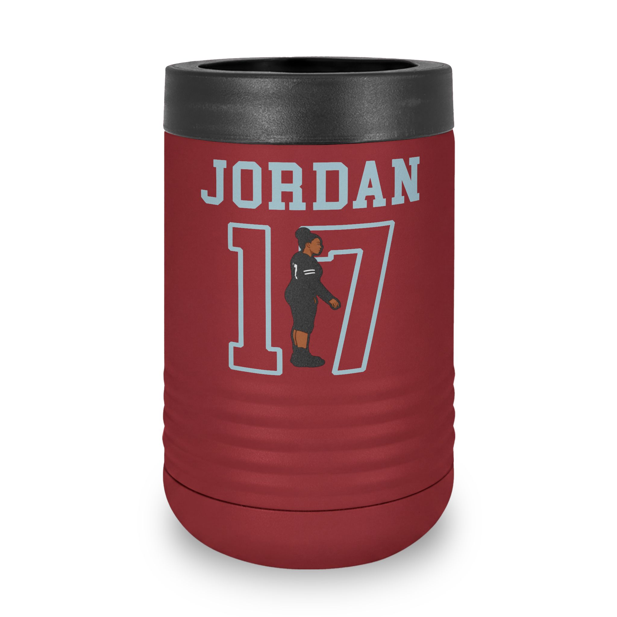 Stainless Can Cooler — character_shirsey in Maroon