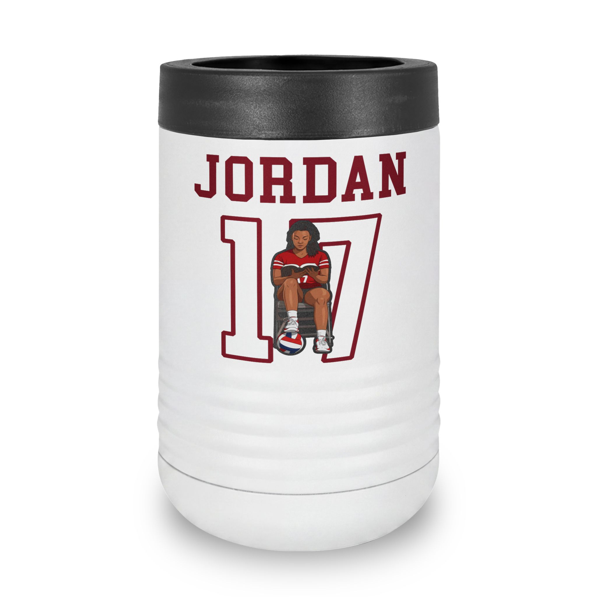 Stainless Can Cooler — character_shirsey in White