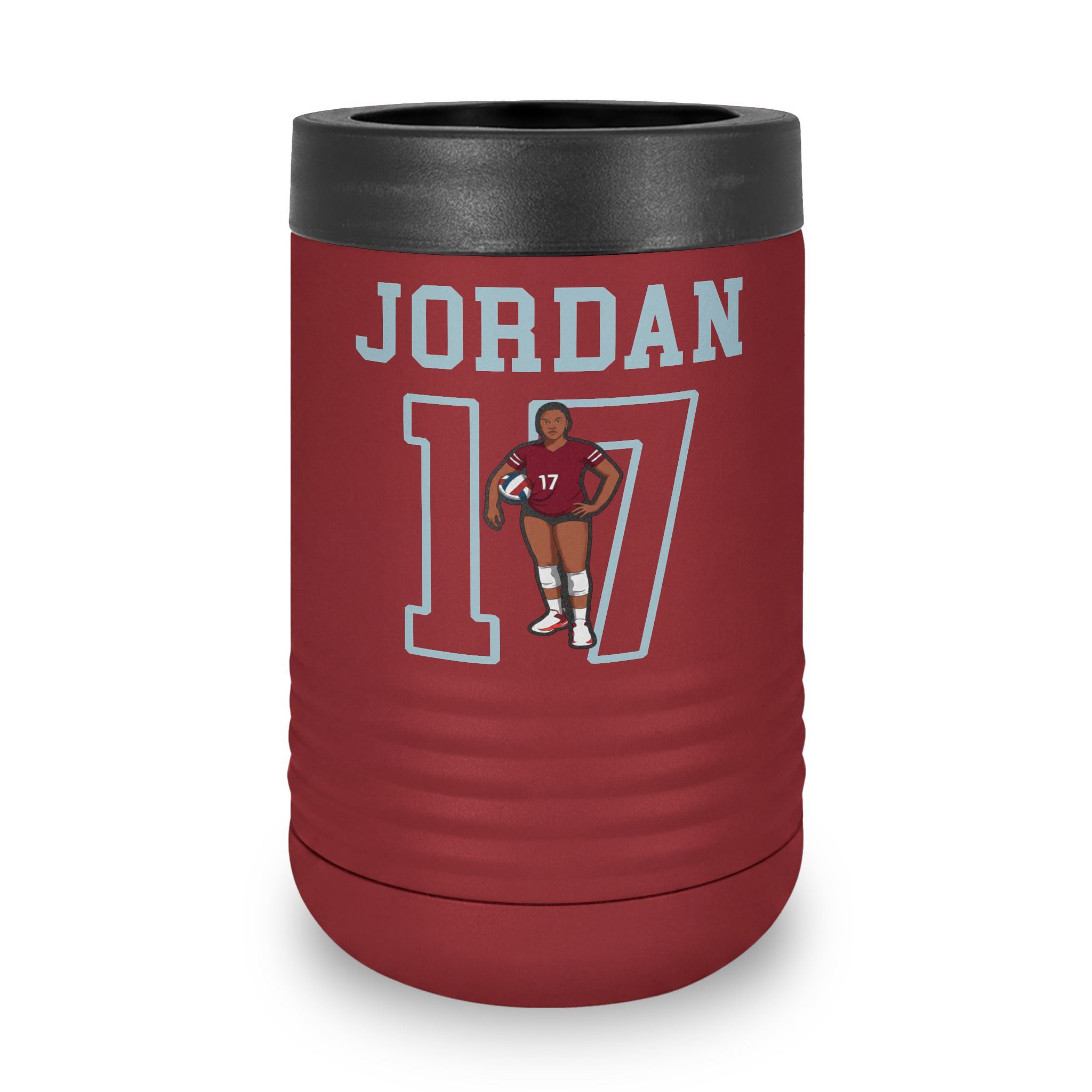Stainless Can Cooler — character_shirsey in Maroon