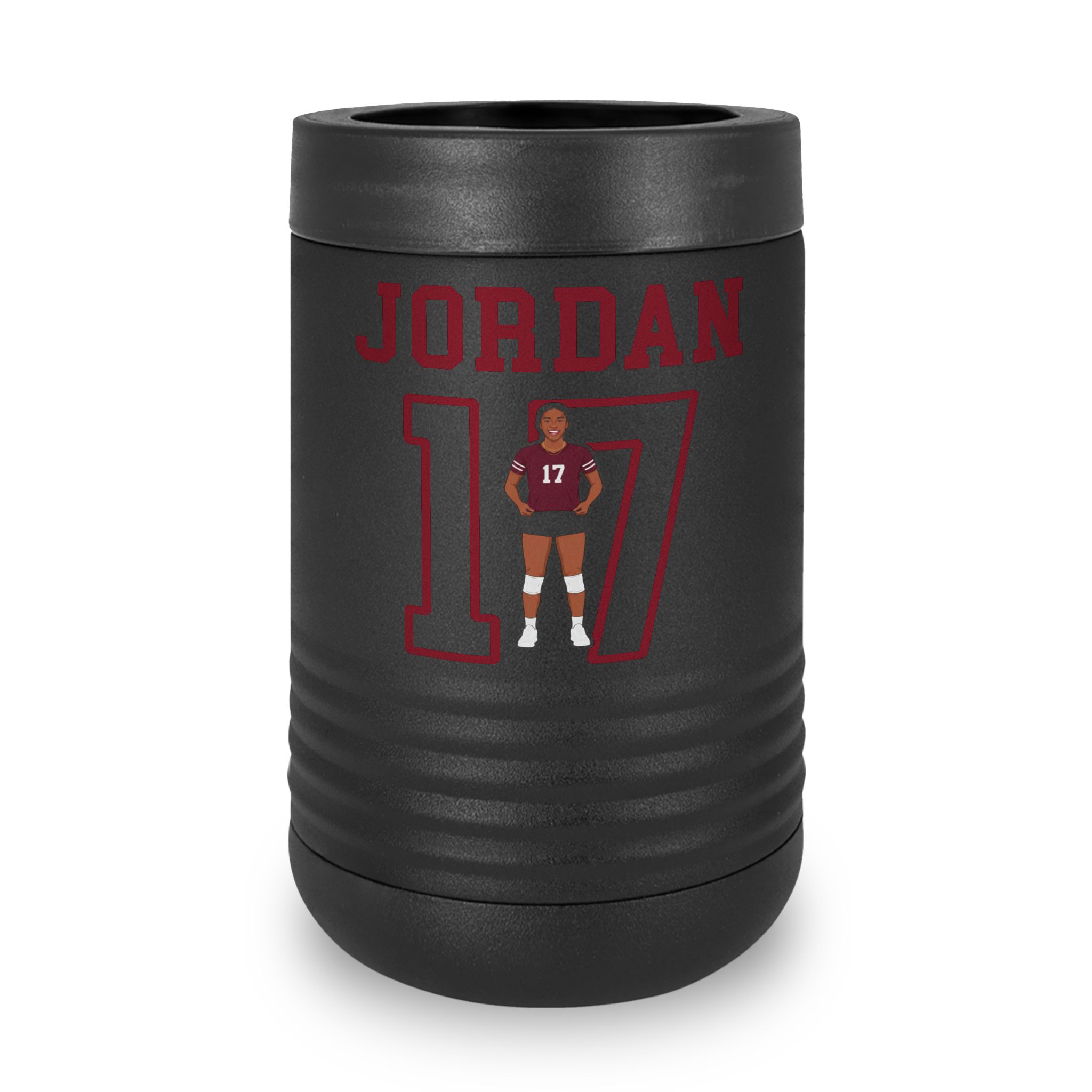 Stainless Can Cooler — character_shirsey in Black