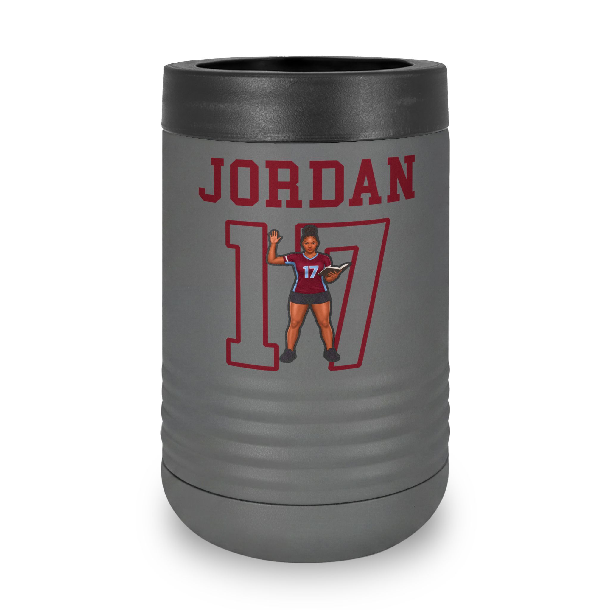 Stainless Can Cooler — character_shirsey in Grey
