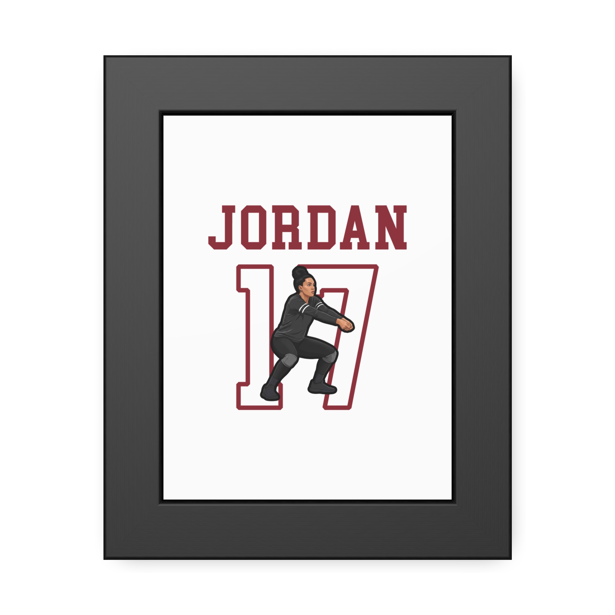 Framed Poster — character_shirsey in Black