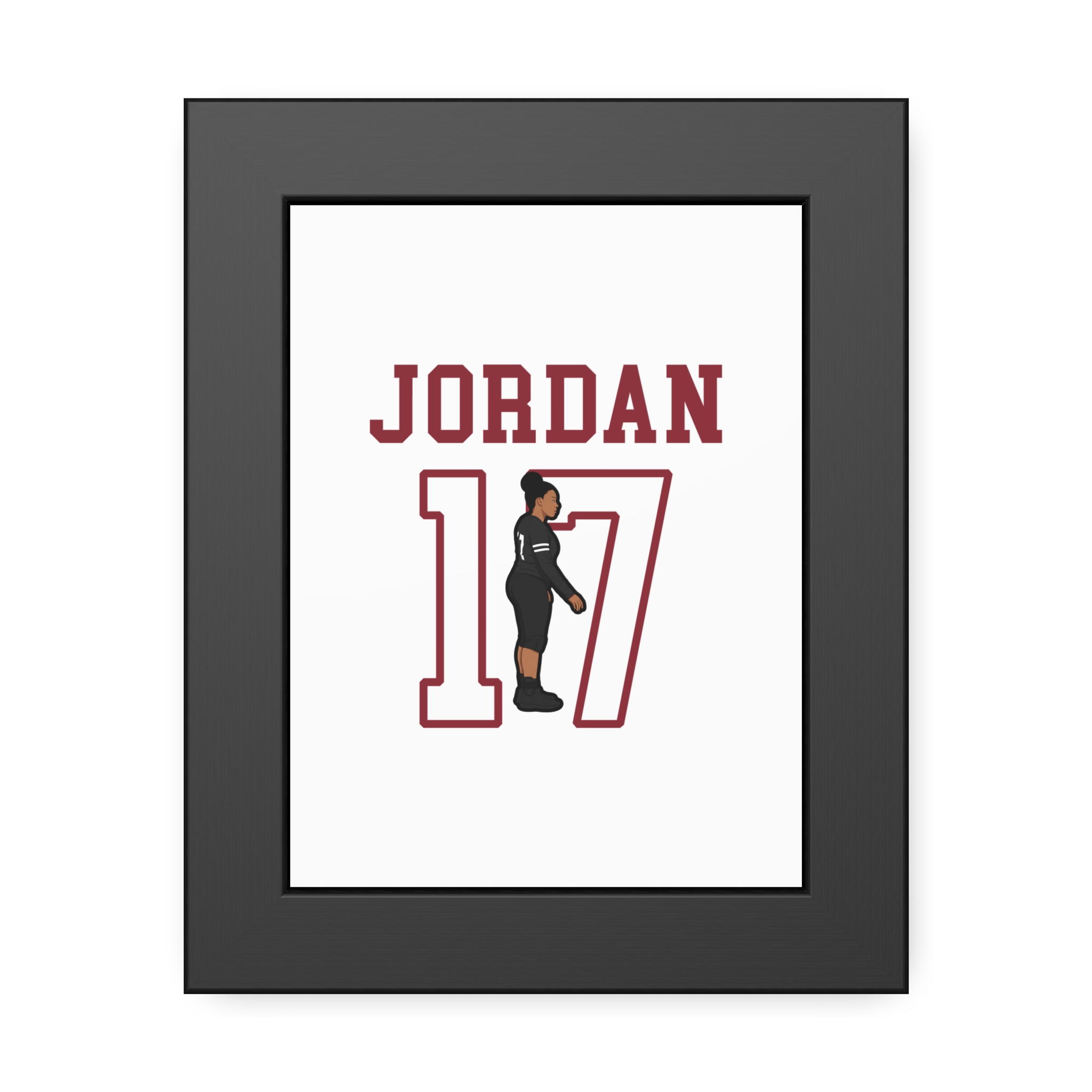 Framed Poster — character_shirsey in Black