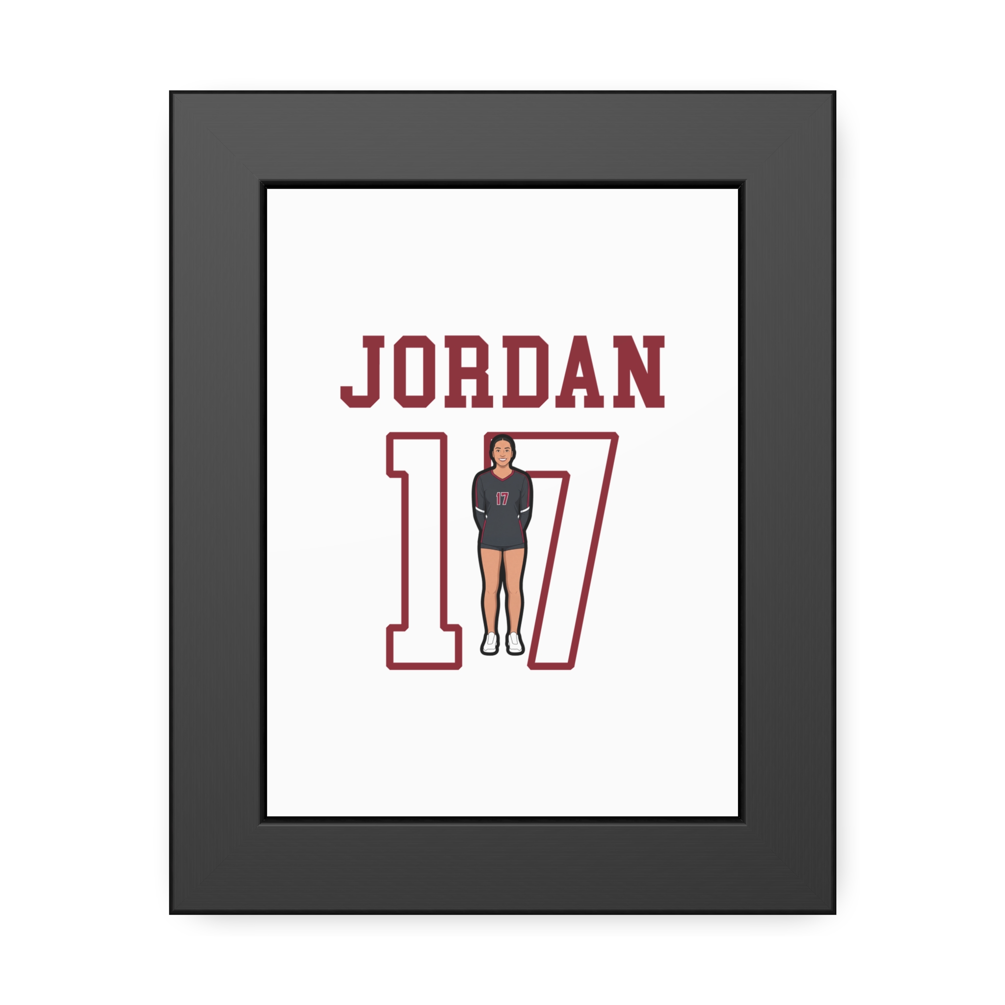Framed Poster — character_shirsey in Black