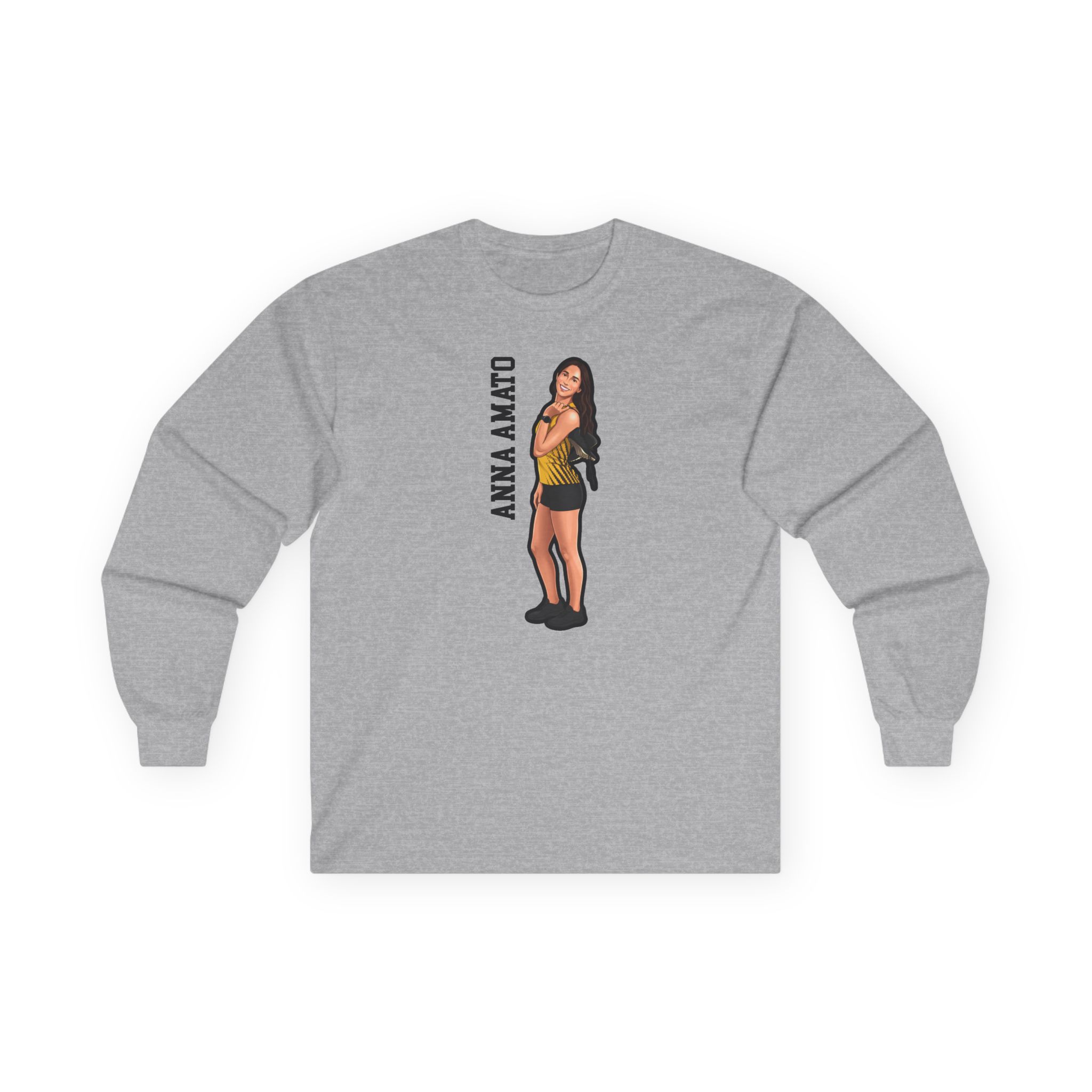 Long Sleeve Tee — character_name_vertical in Grey