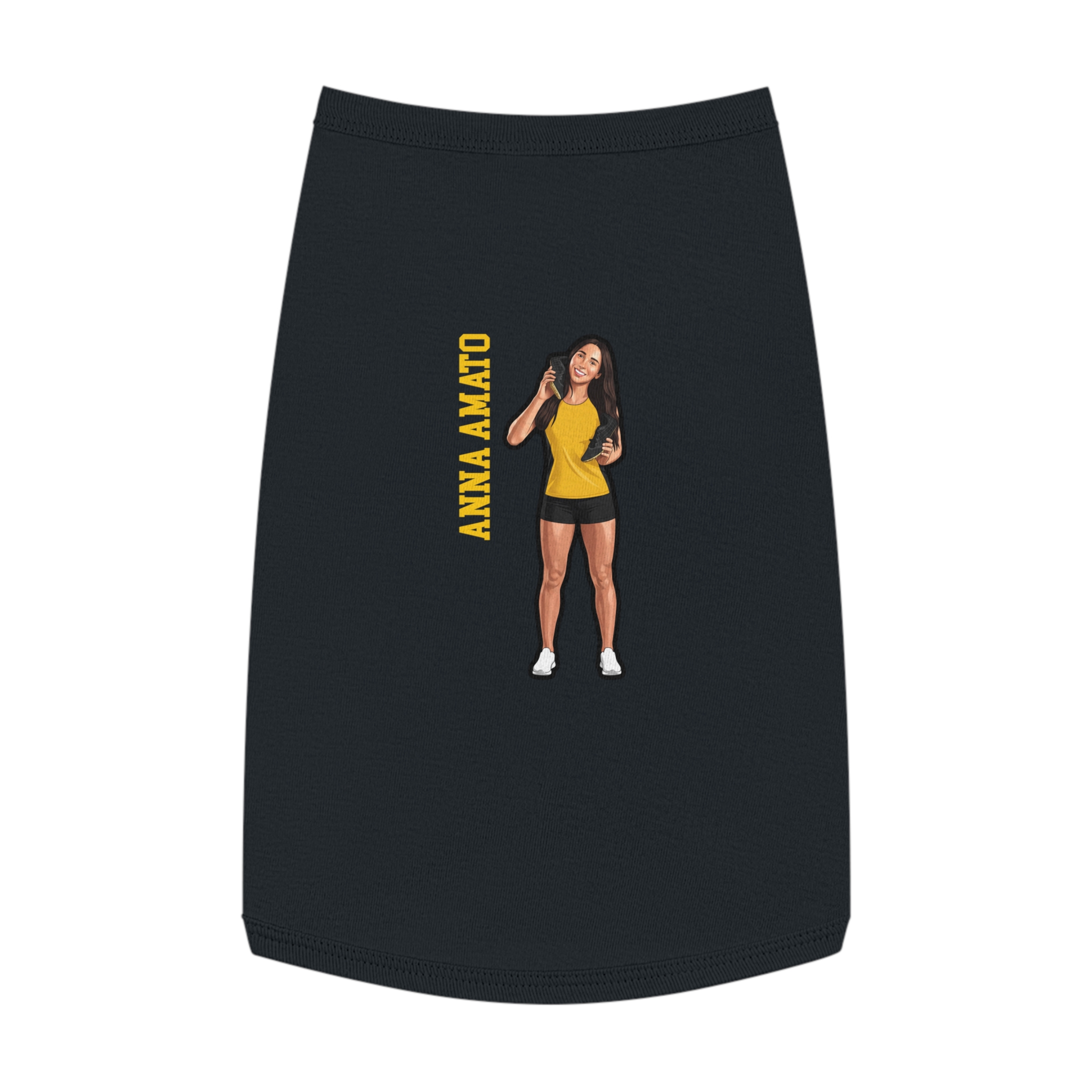 Pet Tank Top — character_name_vertical in Black