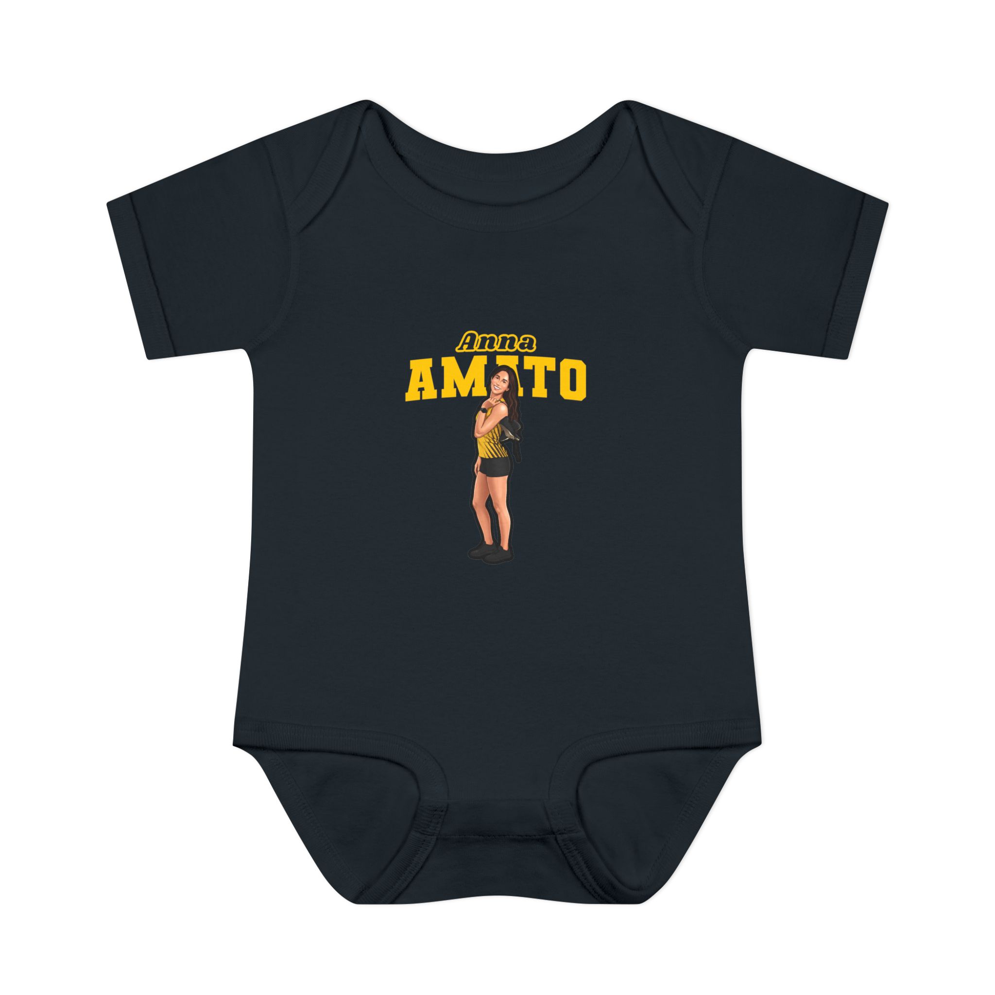 Baby Onesie — character_name_arch in Black