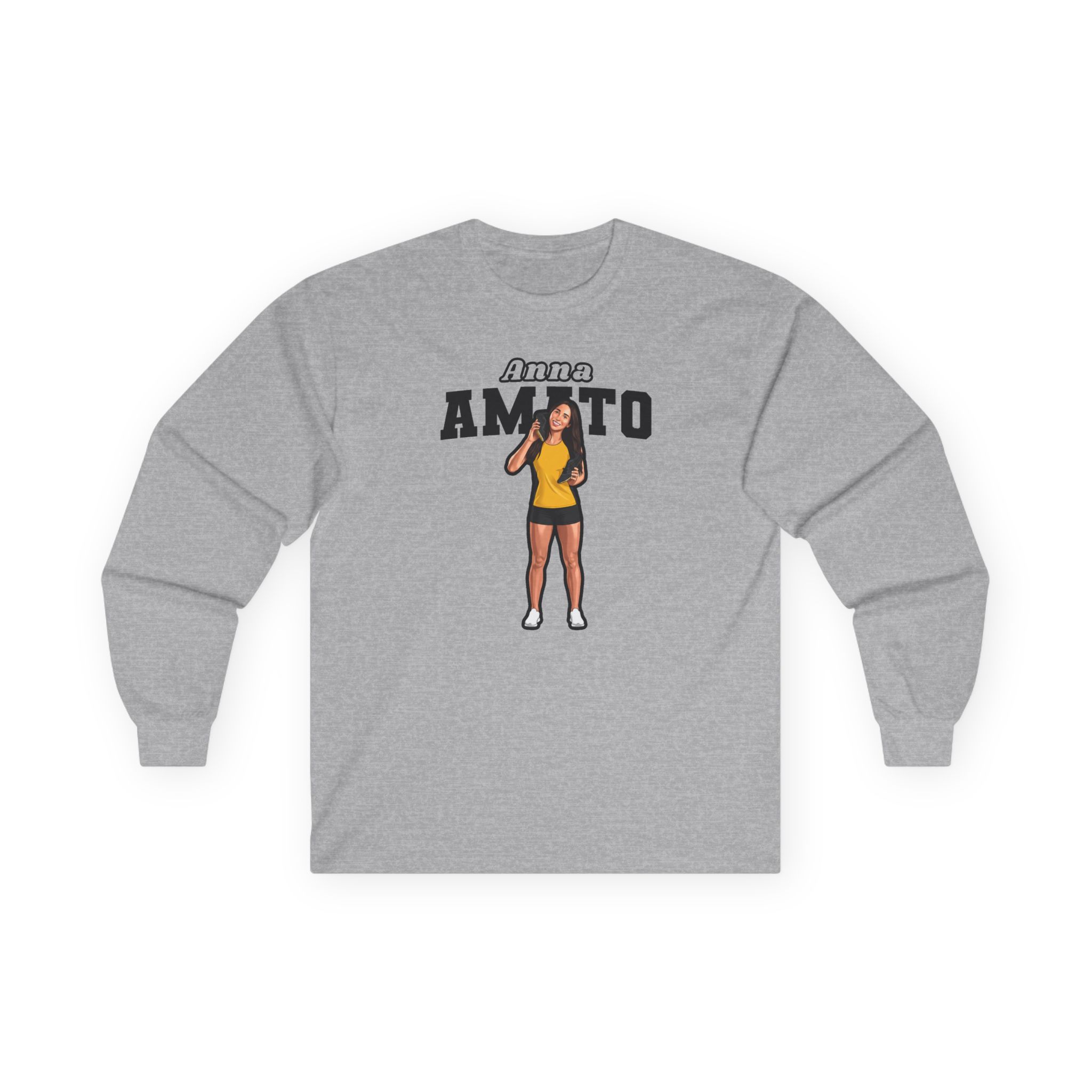 Long Sleeve Tee — character_name_arch in Grey
