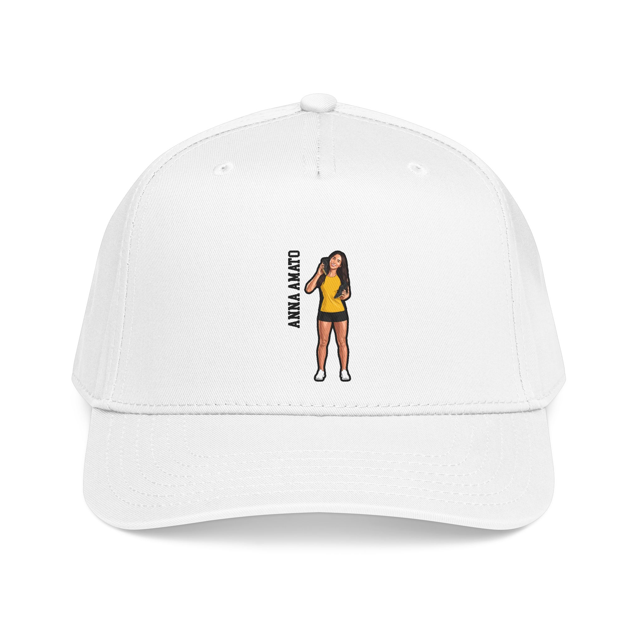 Baseball Cap — character_name_vertical in White