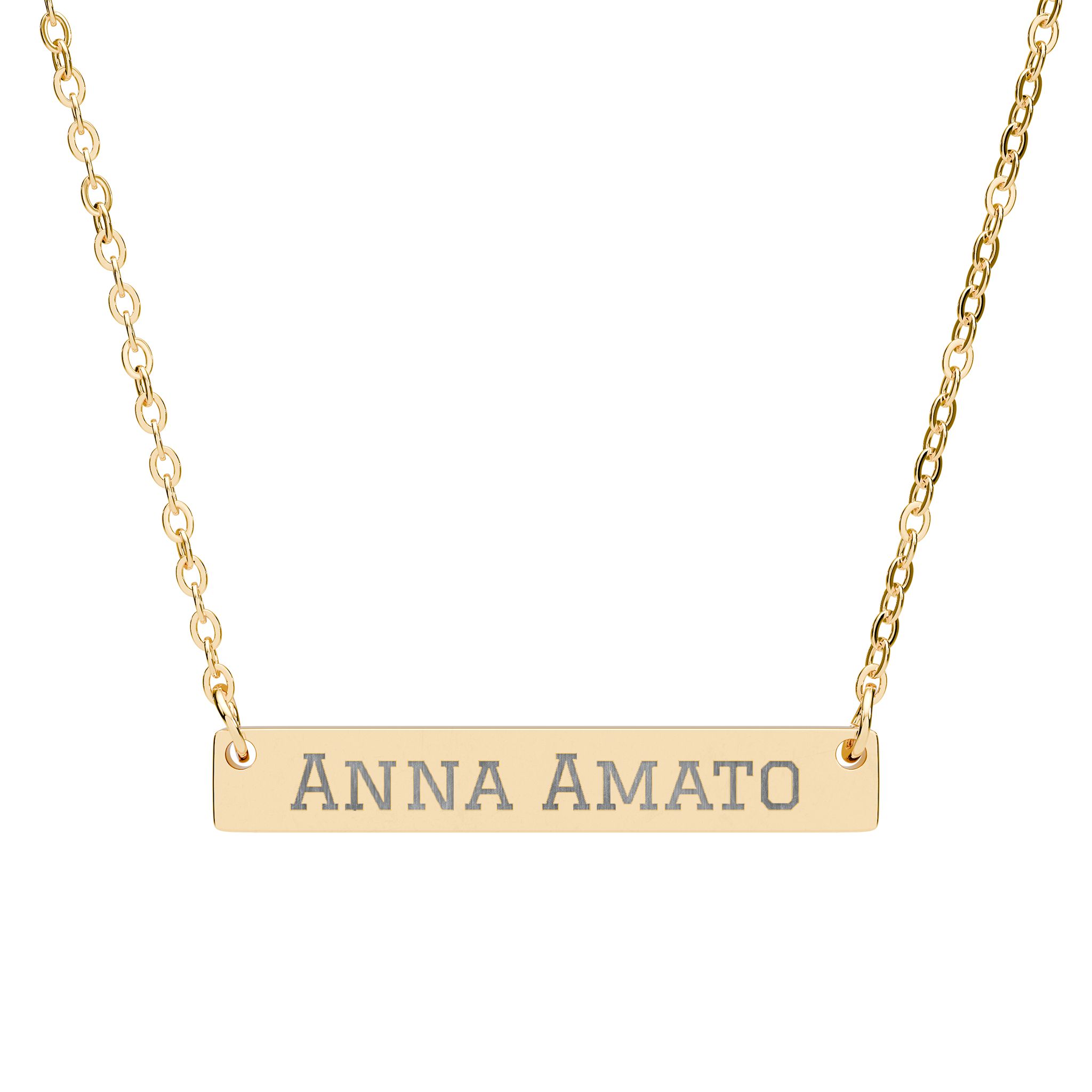 Engraved Bar Necklace — Classic in Gold