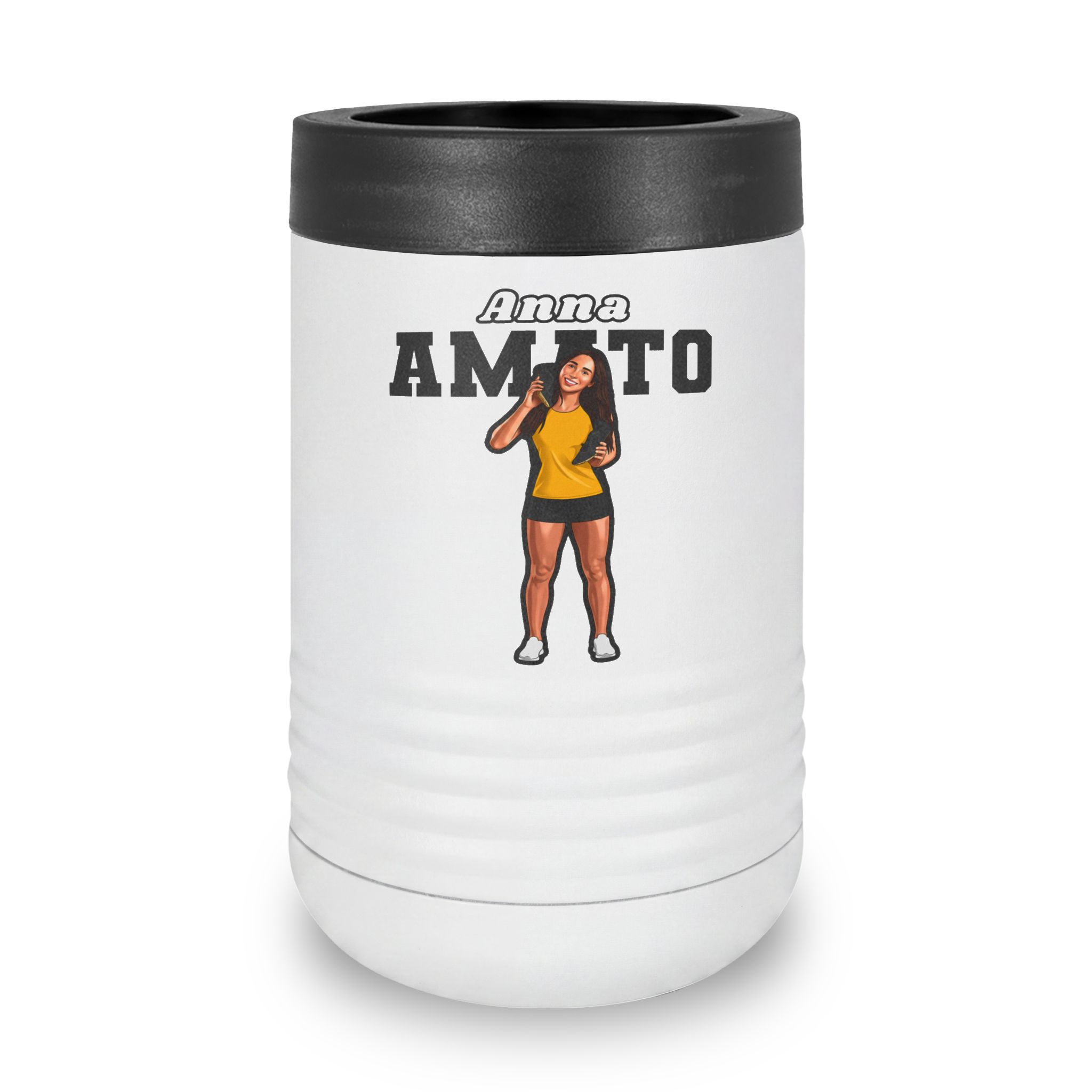 Stainless Can Cooler — character_name_arch in White