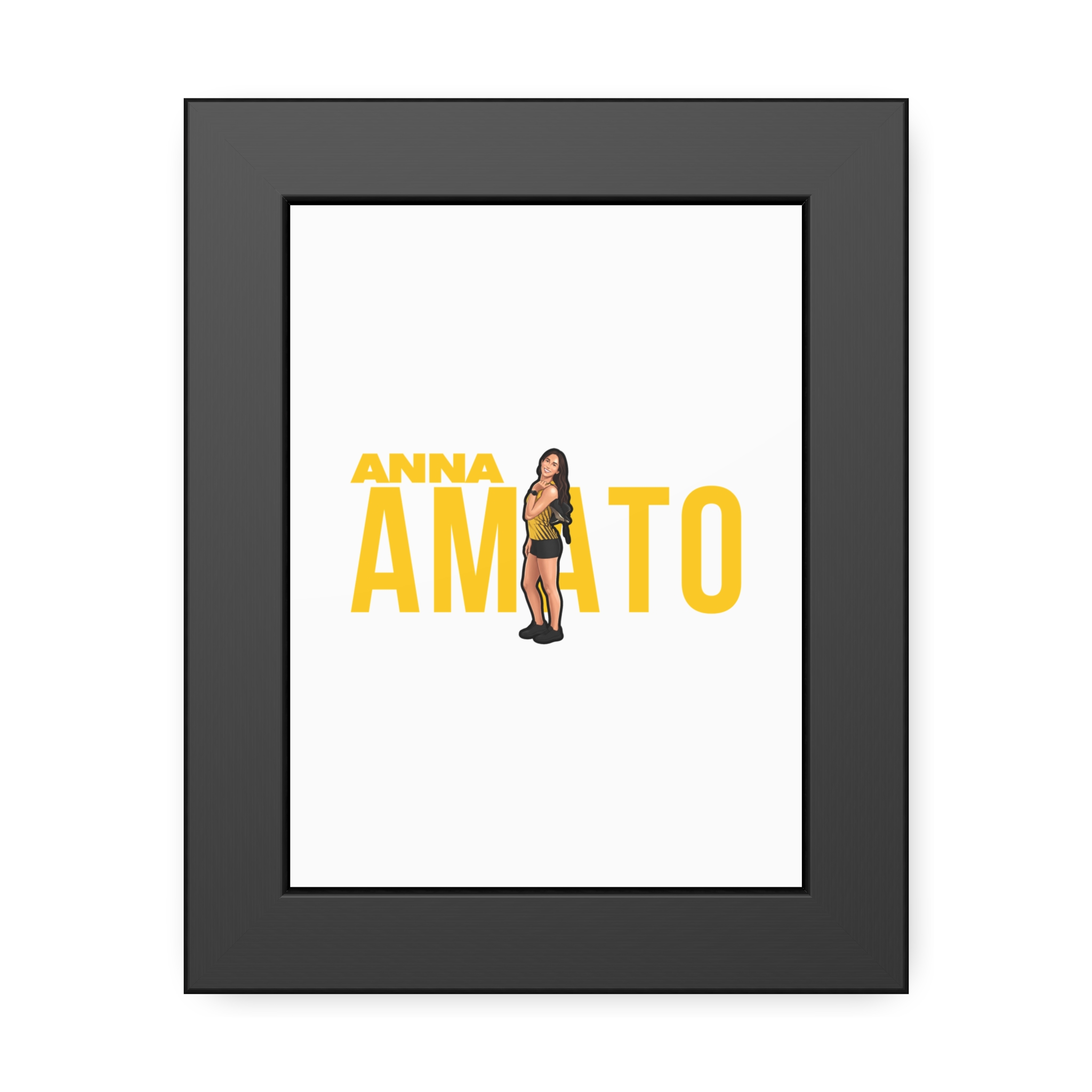 Framed Poster — character_player_name in Black