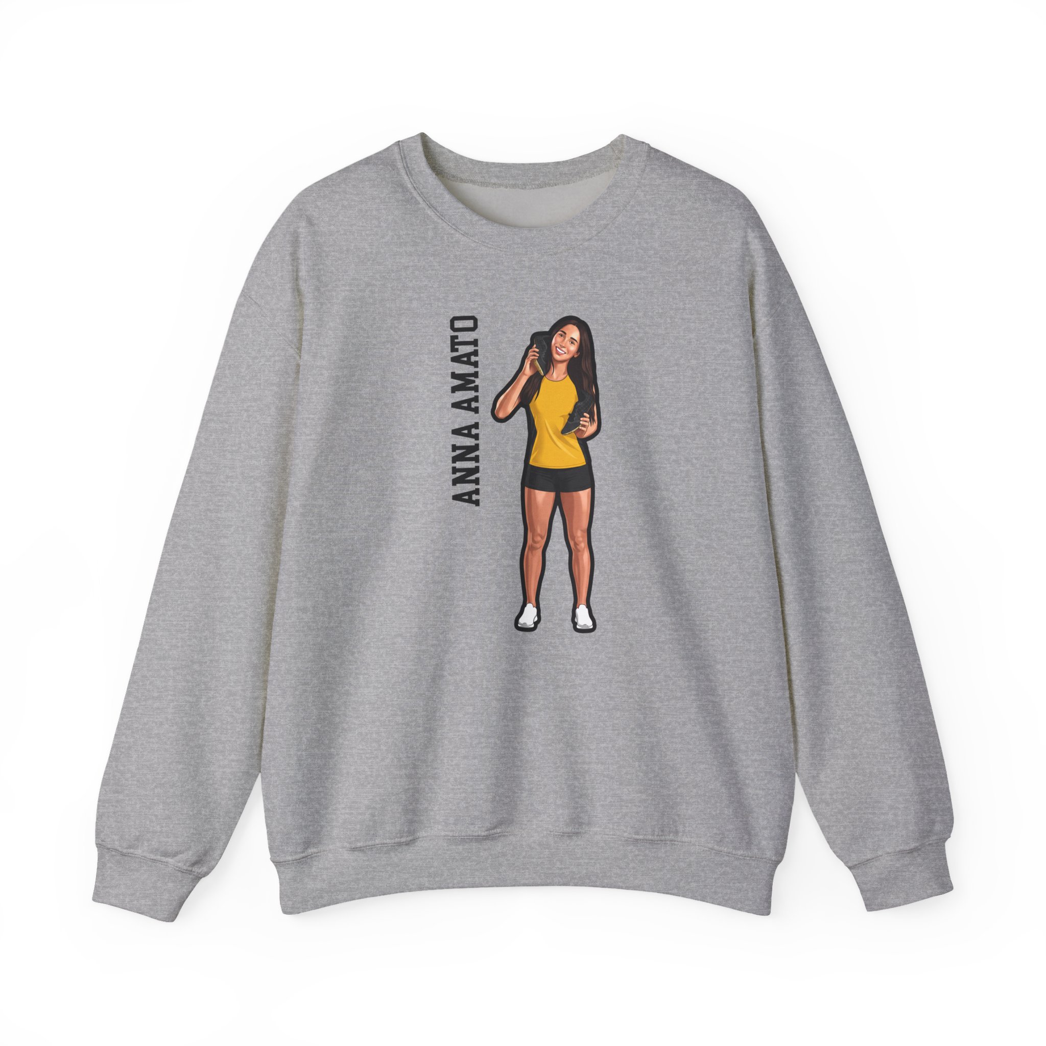 Crewneck Sweatshirt — character_name_vertical in Grey