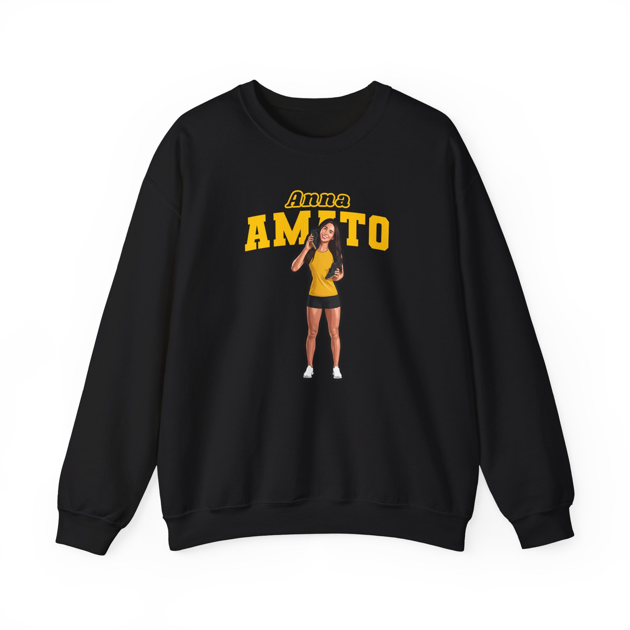 Crewneck Sweatshirt — character_name_arch in Black