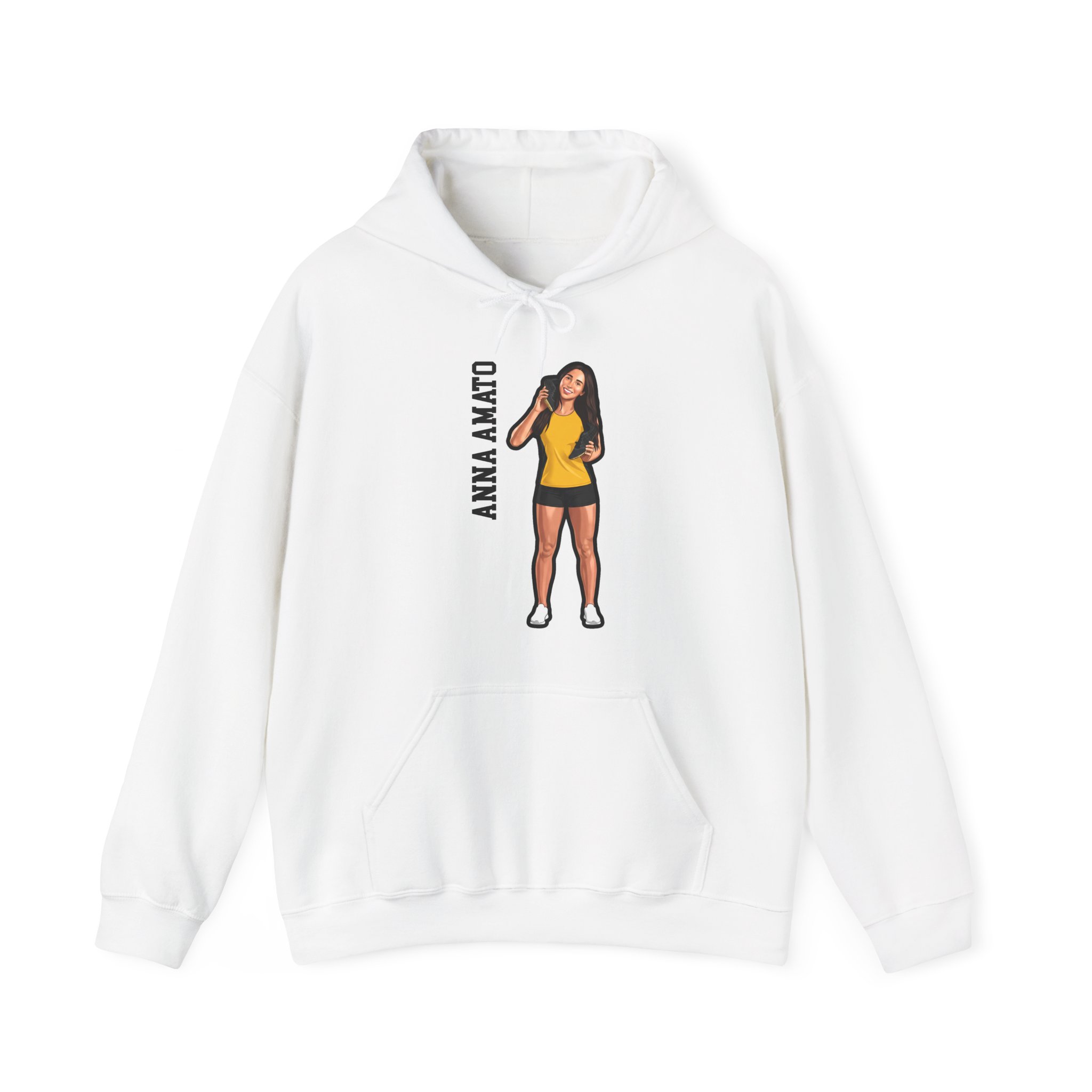 Hoodie — character_name_vertical in White