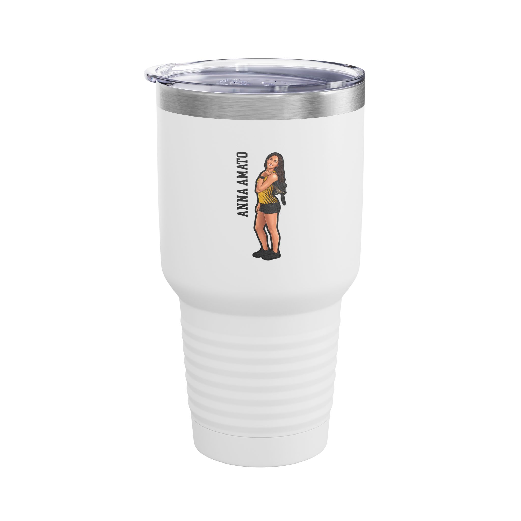 30oz Tumbler — character_name_vertical in White