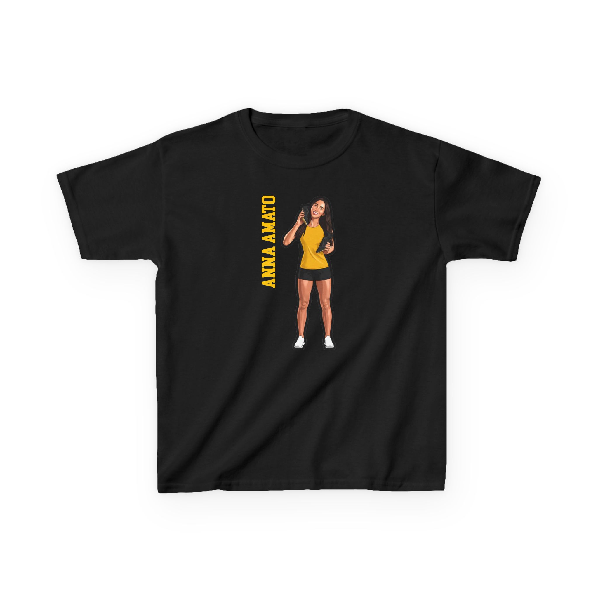 Youth Tee — character_name_vertical in Black