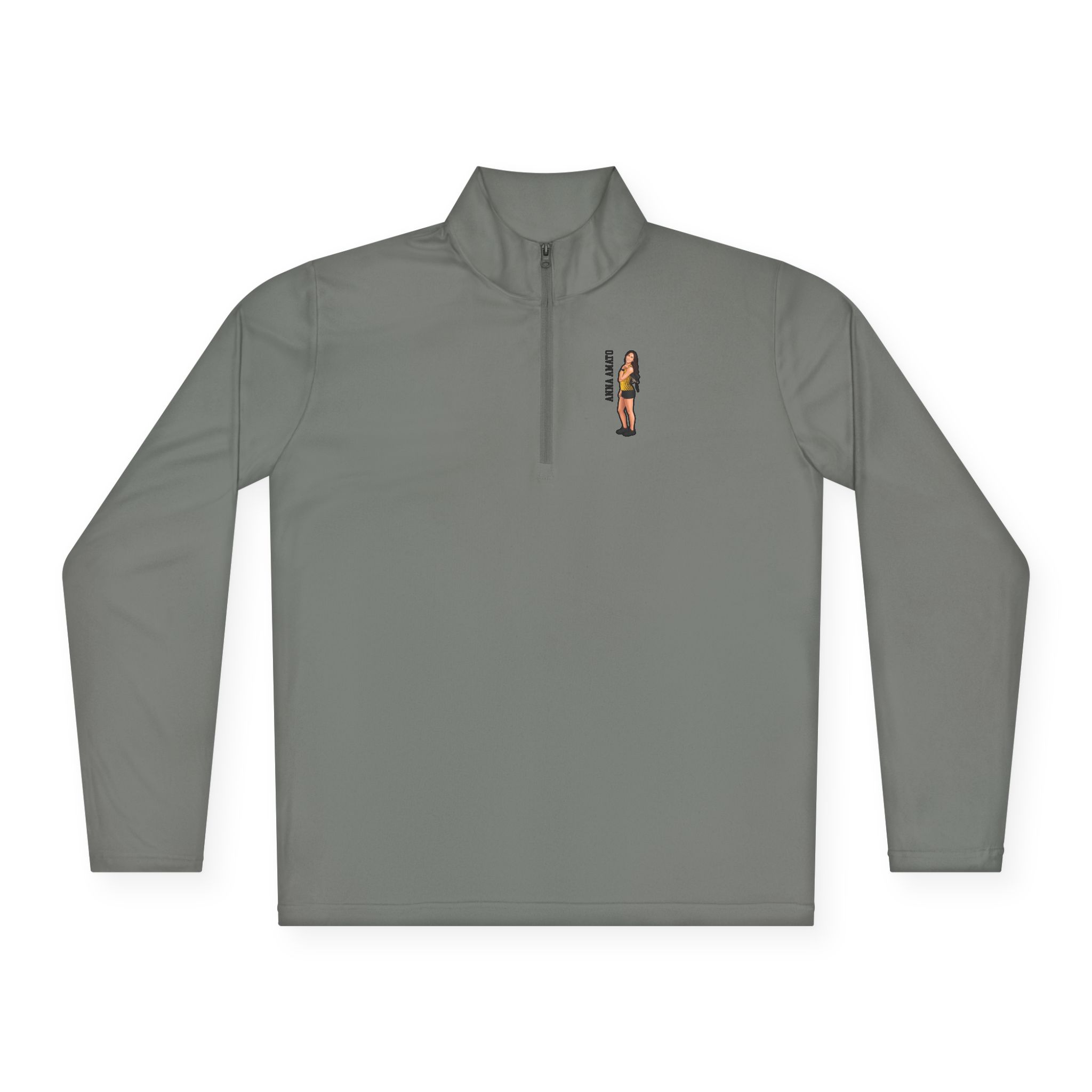 Q-Zip Pullover — character_name_vertical in Grey