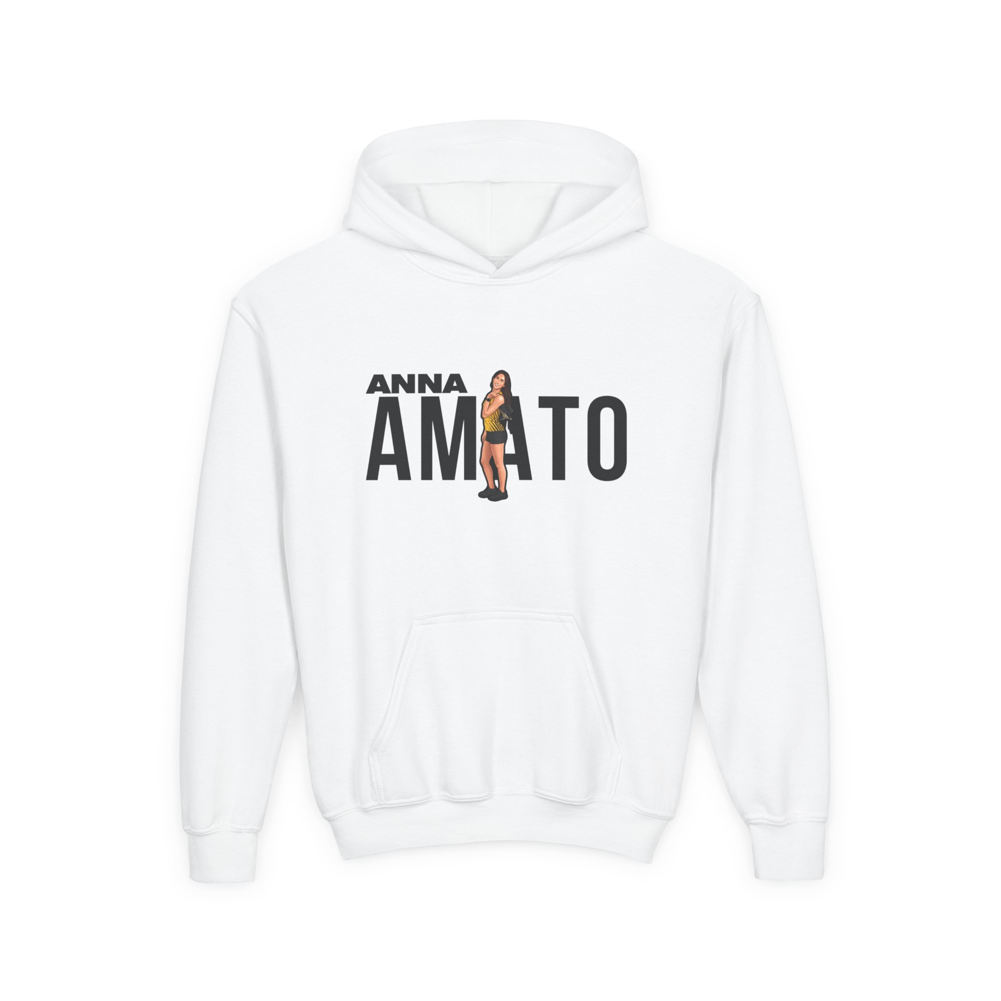 Youth Hoodie — character_player_name in White