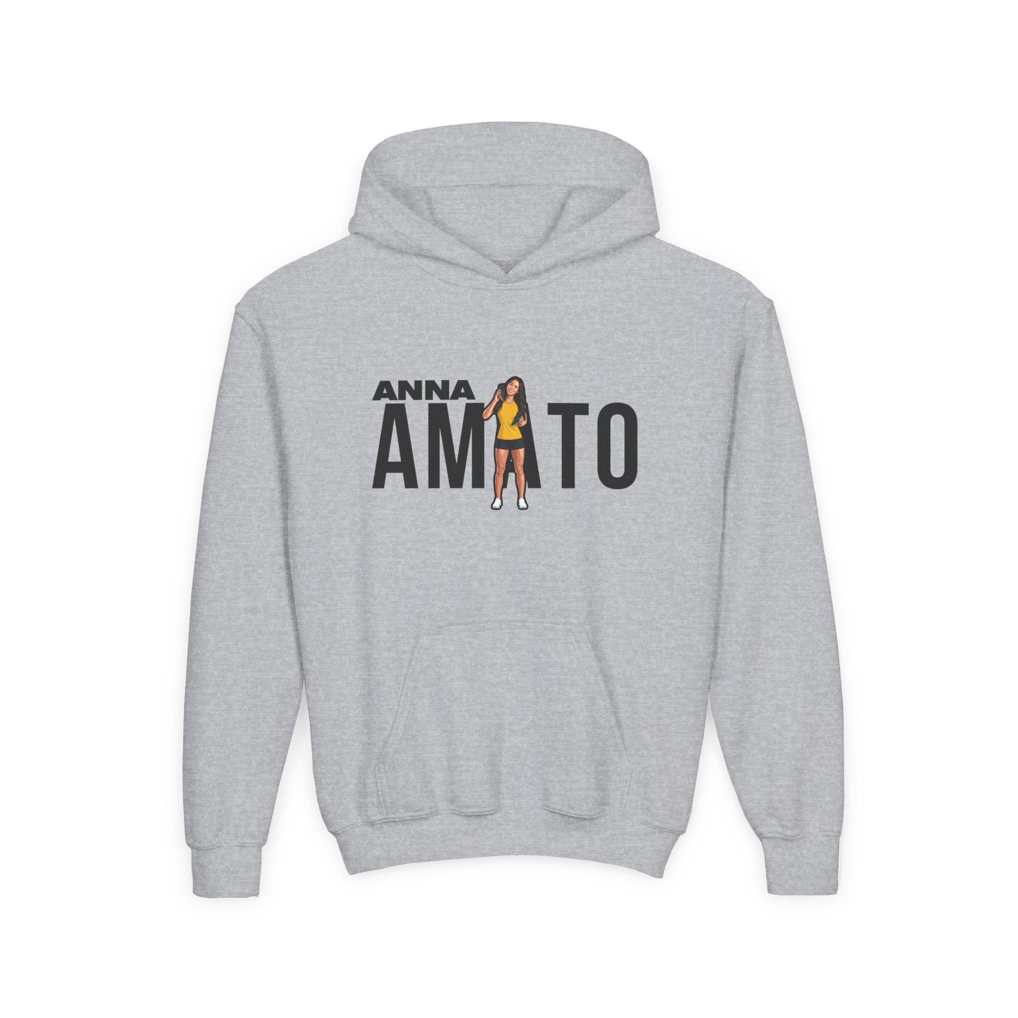 Youth Hoodie — character_player_name in Grey