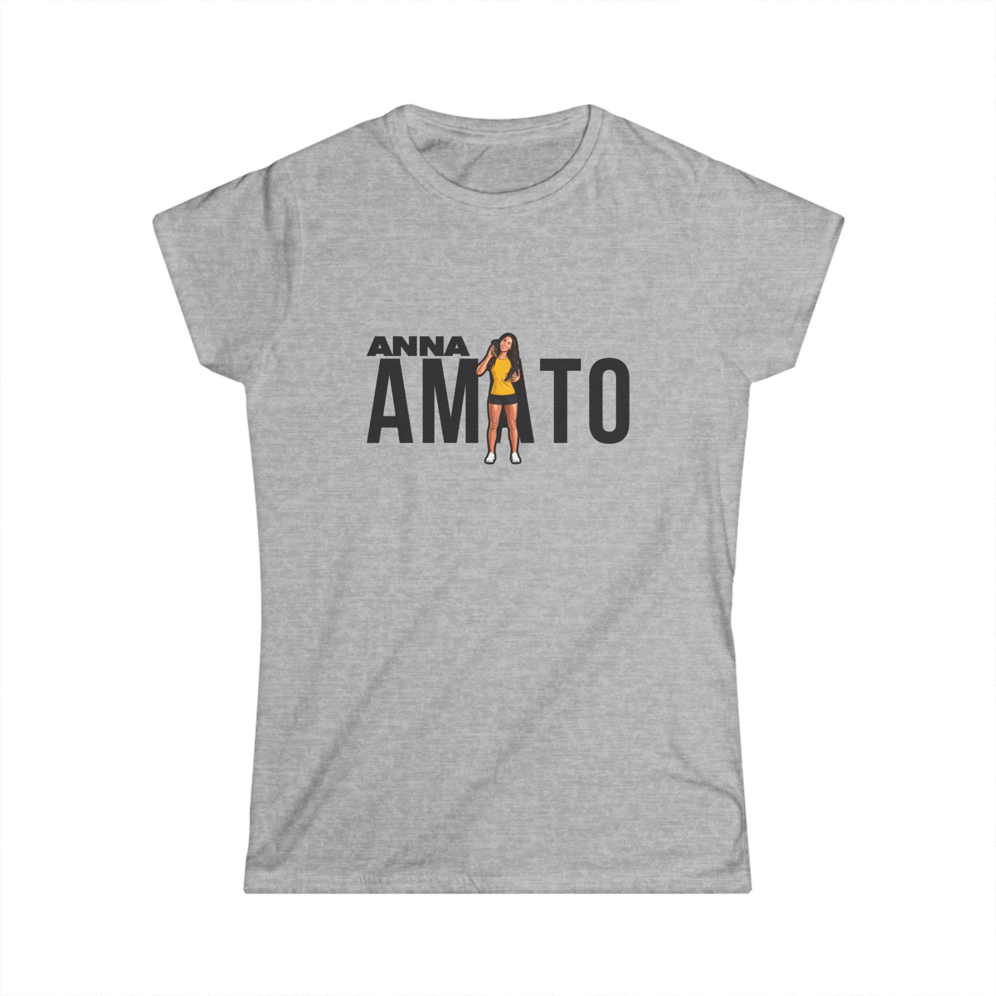 Women's Softstyle Tee — character_player_name in Grey