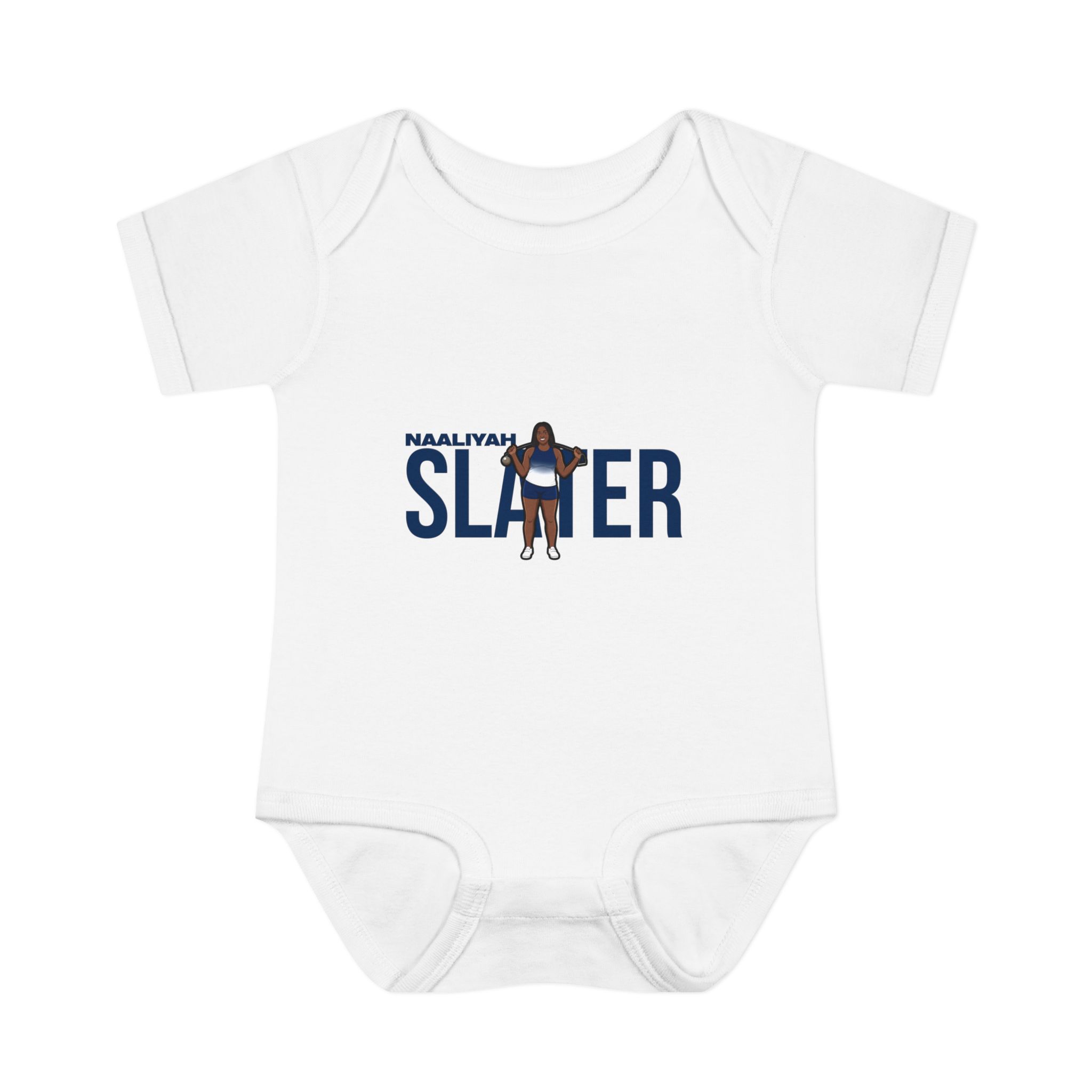 Baby Onesie — character_player_name in White