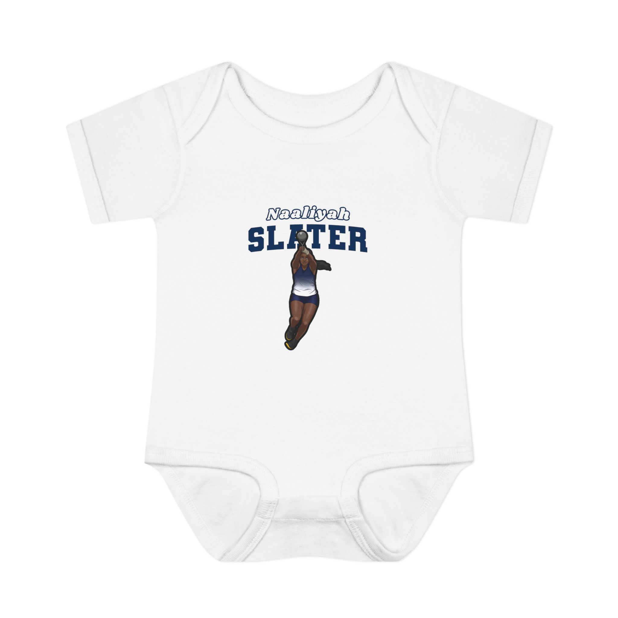 Baby Onesie — character_name_arch in White