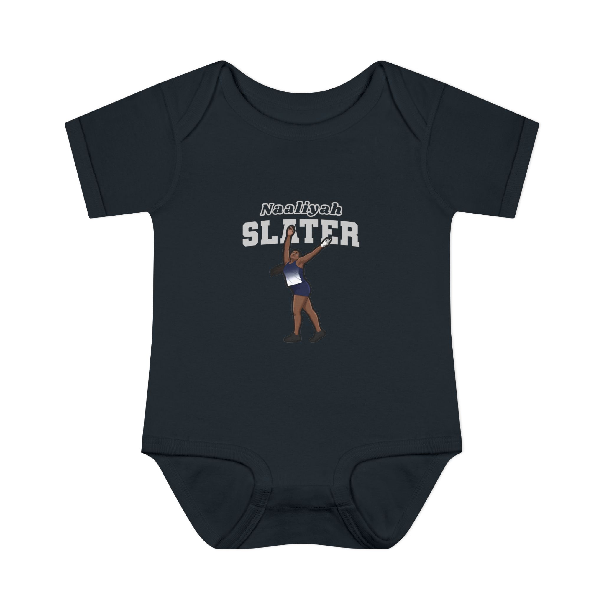 Baby Onesie — character_name_arch in Black