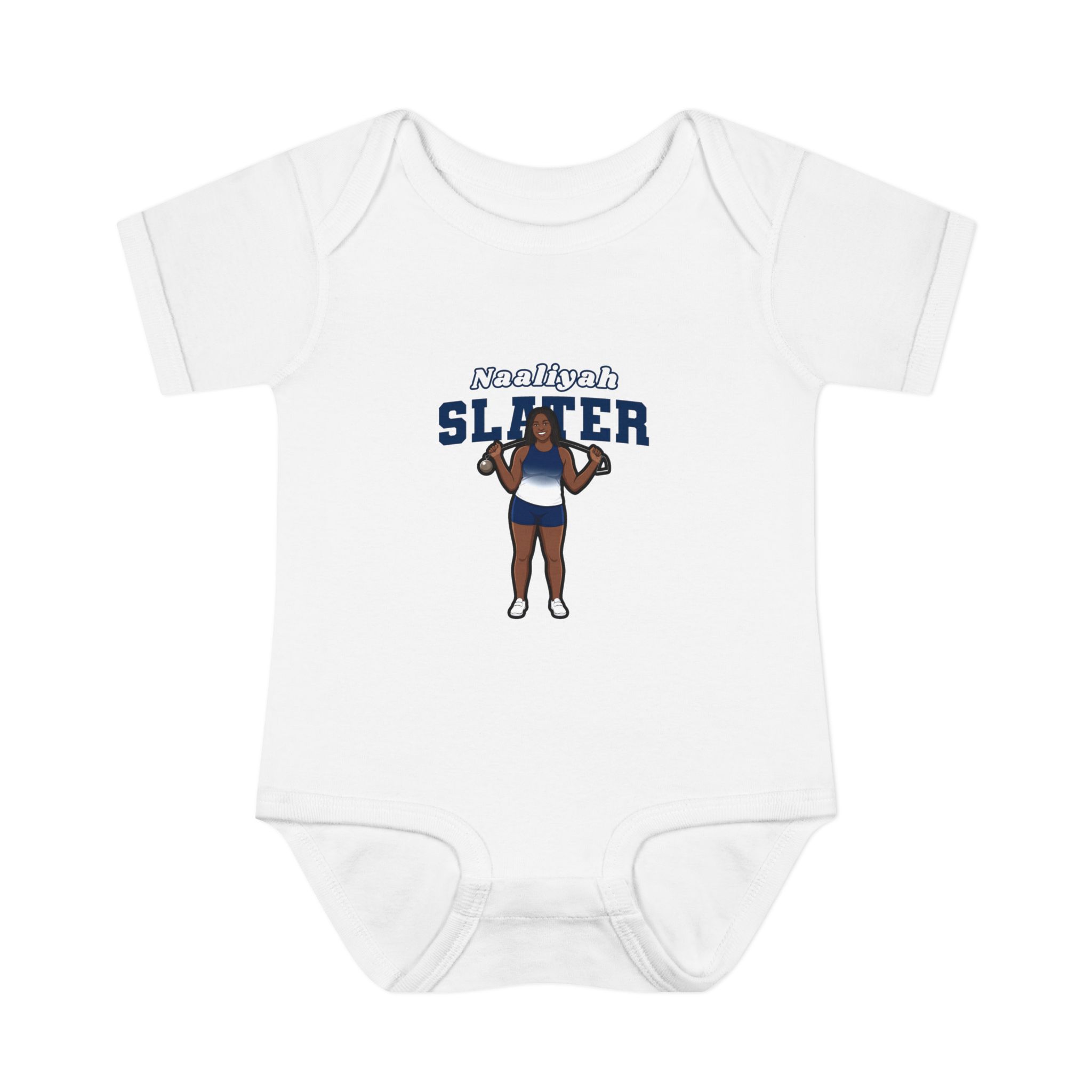 Baby Onesie — character_name_arch in White